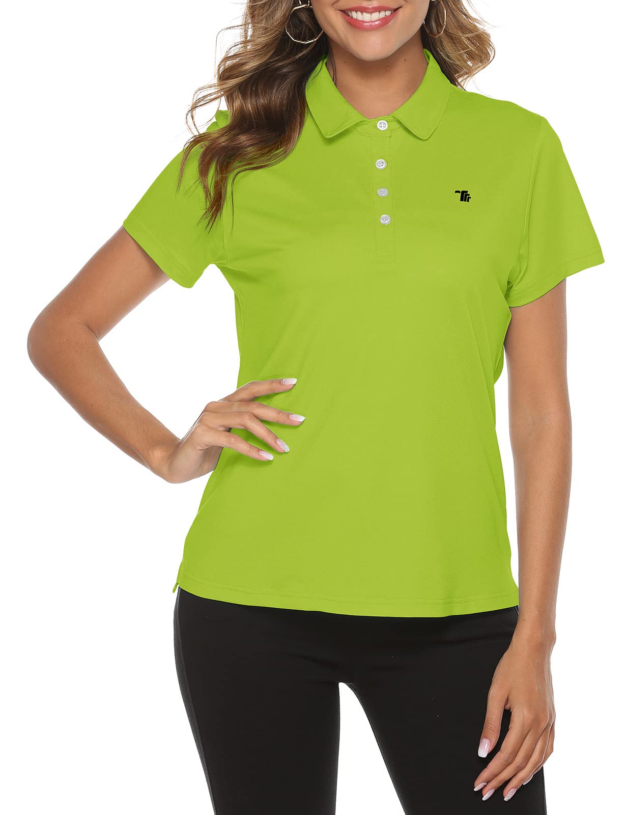 Rdruko Women's Golf Polo Shirts - Short Sleeve Moisture Wicking Performance Shirt for Golf, Tennis & Casual Wear - Breathable Dry Fit Collared Tee for Sports & Outdoor Activities