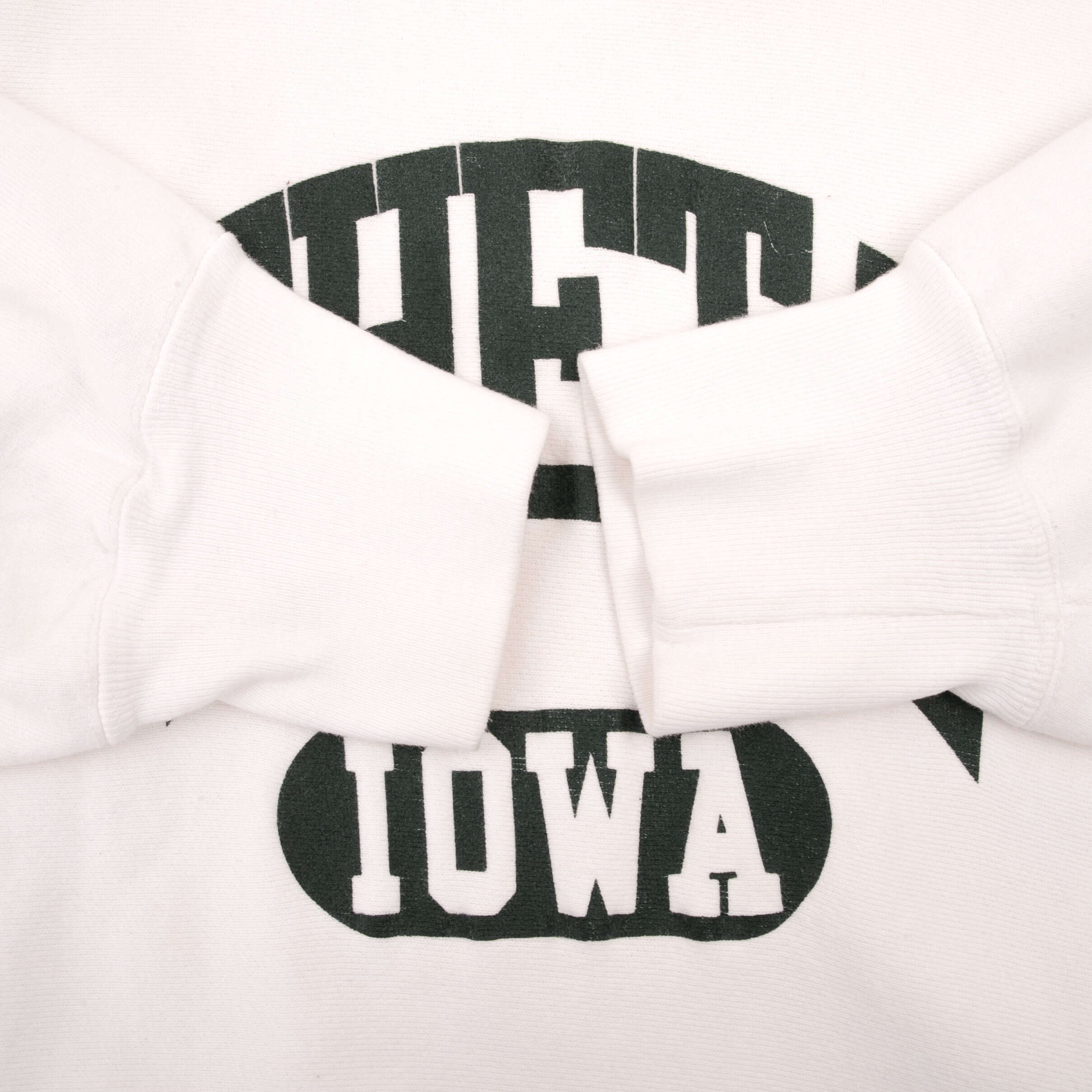 Vintage Champion Reverse Weave Theta Iowa White Sweatshirt 1980s XL Made in USA - Retro College Style for Casual Wear & Street Fashion