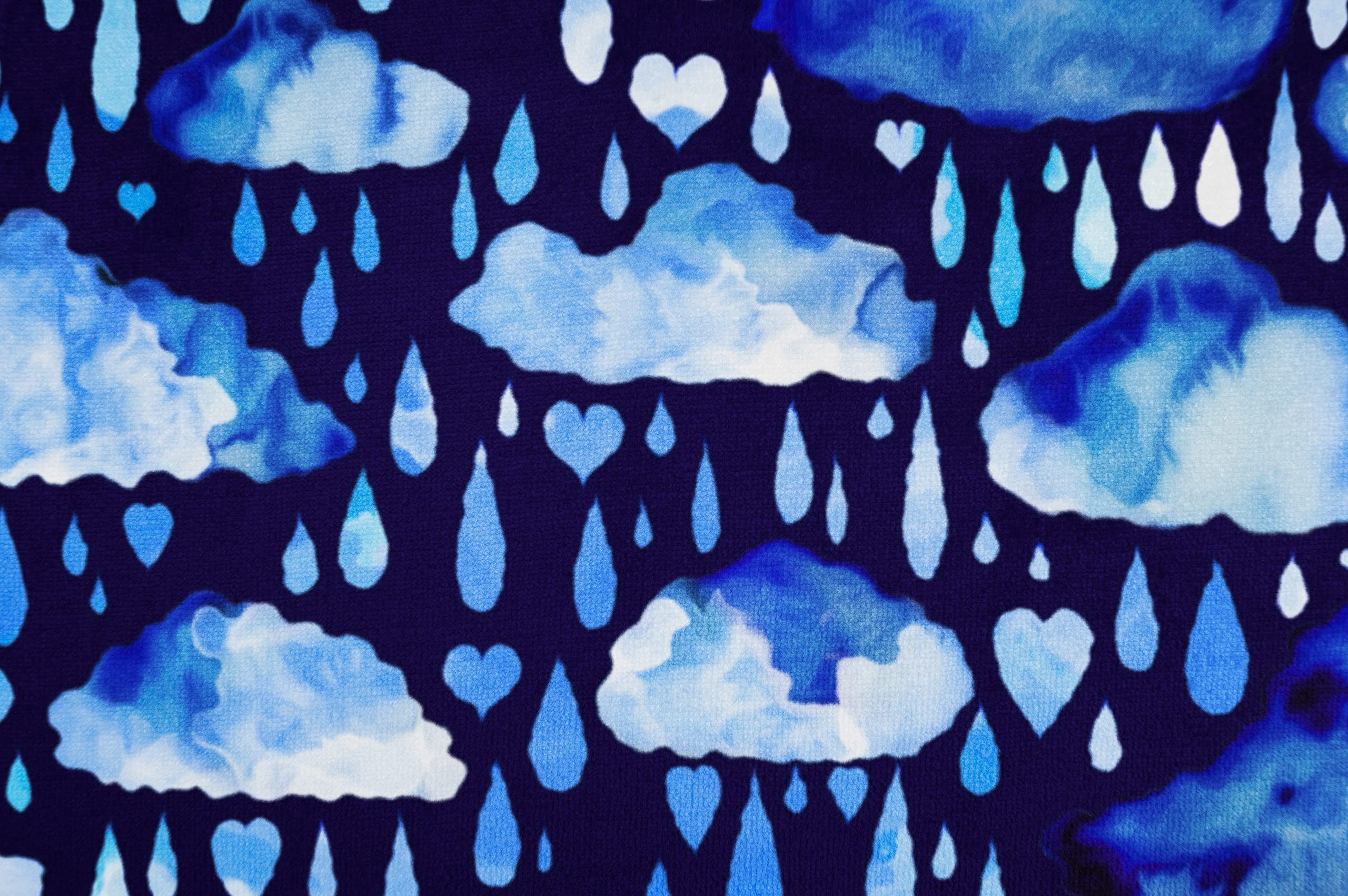 Blue Clouds and Rain Cotton Terry Hand Towel - 15