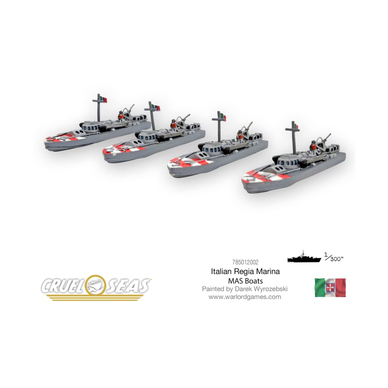 Warlord Games Cruel Seas: Italian MAS Boats - WWII Naval Warfare Miniatures for Tabletop Gaming & Historical Wargaming Scenarios