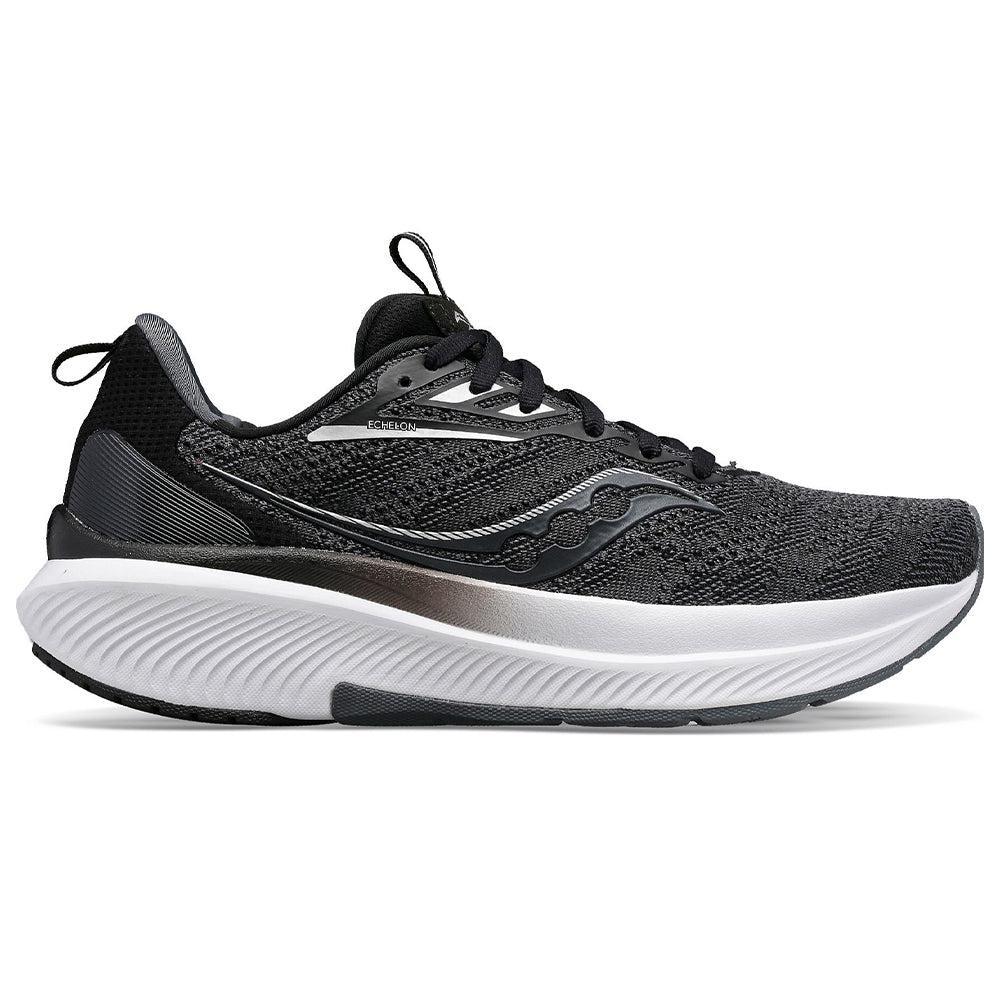 Saucony Echelon 9 Men's Running Shoes - Black/White - Size 10 D Medium - Perfect for Jogging, Gym Workouts & Daily Walking