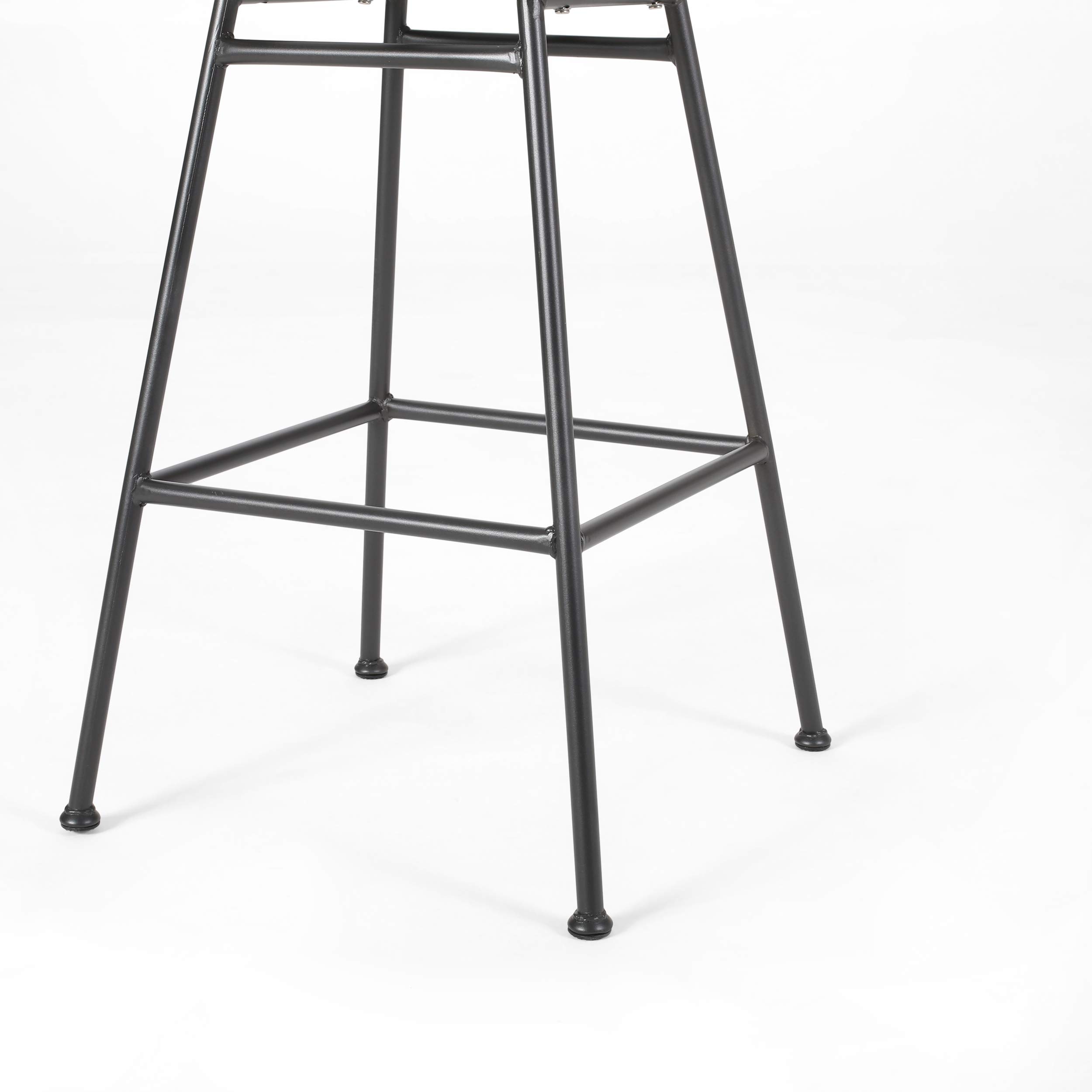 Premium Outdoor Wicker Bar Stools Set of 2 - Gray & Black Weather-Resistant Patio Furniture for Backyard, Poolside & Garden Seating