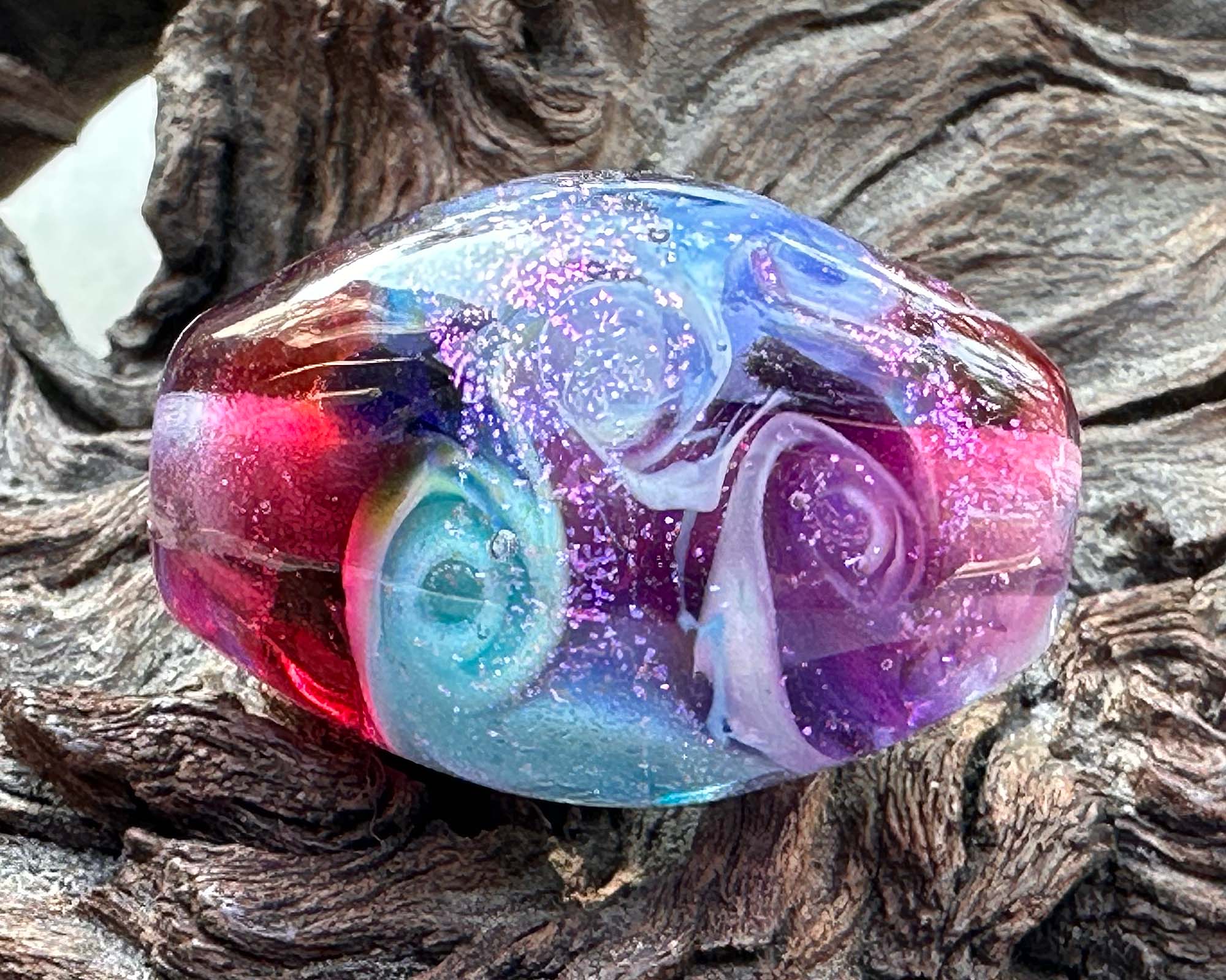 Unicorn Kisses Pink Lampwork Glass Focal Bead for Jewelry Making - Handmade SRA Beads for Necklaces, Bracelets & DIY Crafts - Perfect for Gift Giving & Boho Style Accessories