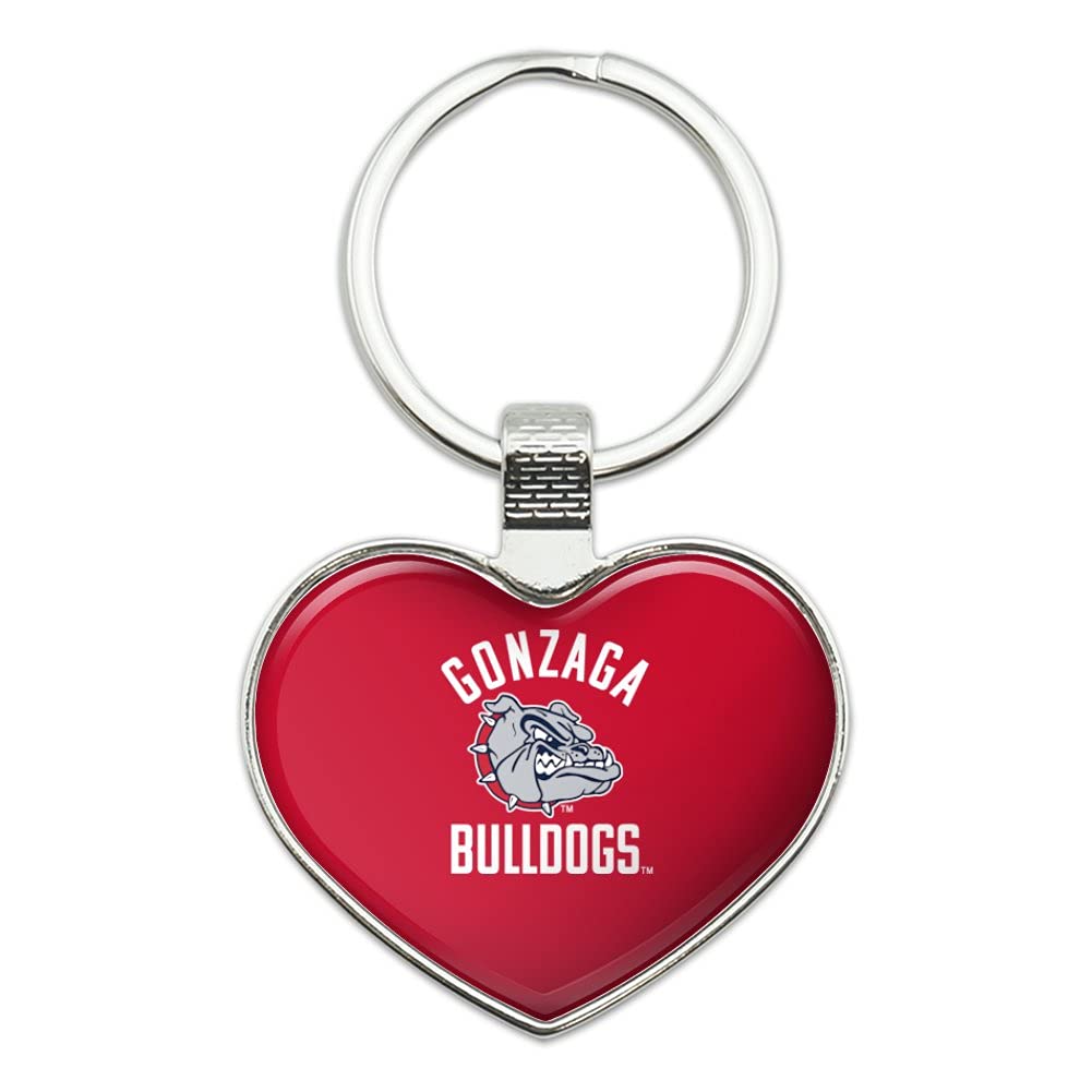 Gonzaga University Bulldogs Heart-Shaped Metal Keychain - Durable Key Ring for Fans & Alumni - Perfect for Keys, Bags, and Gifts