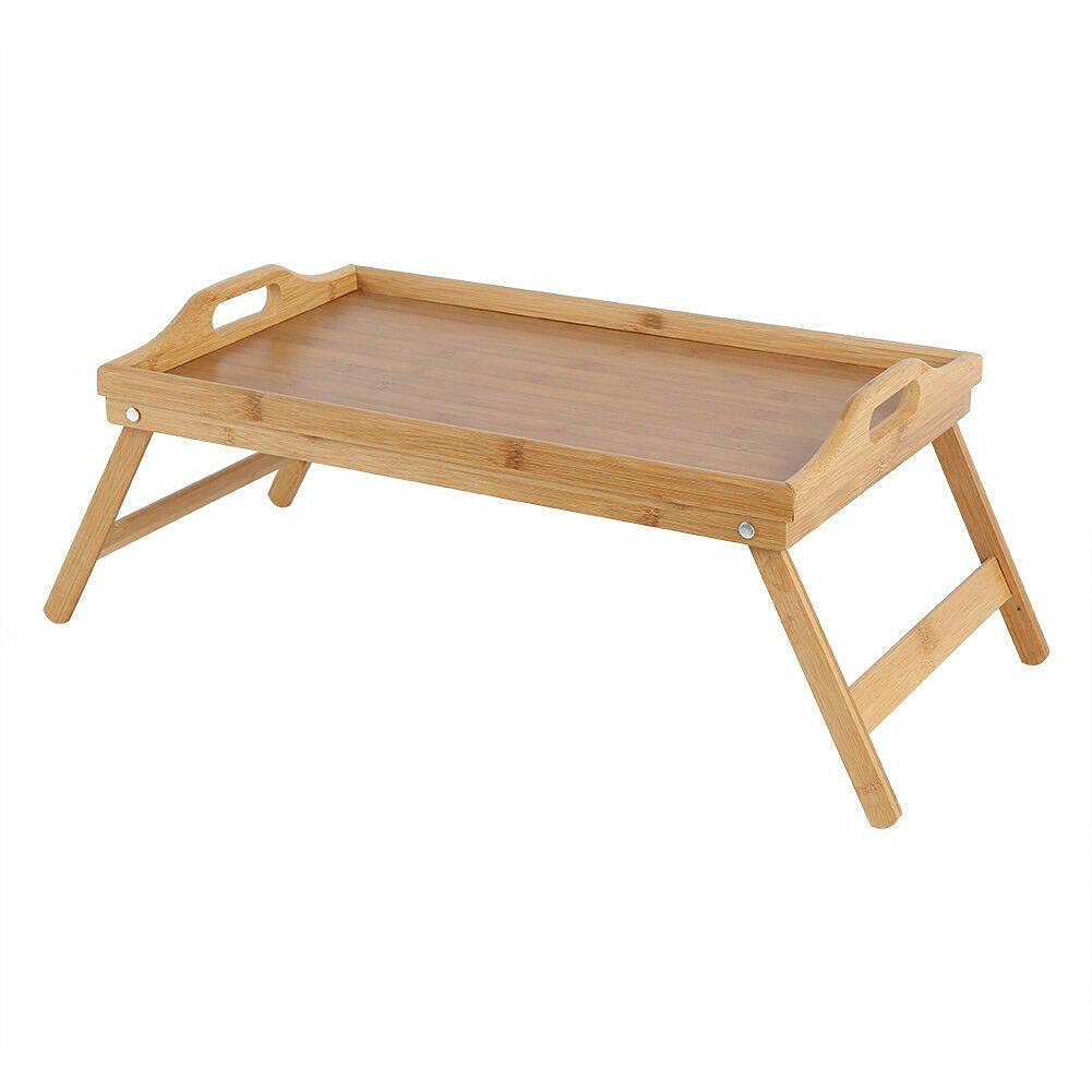 Foldable Wooden Lap Desk with Legs - Portable Laptop Stand, Breakfast in Bed Tray, Coffee Table & Serving Tray - Perfect for Home Office, Bedroom & Outdoor Use