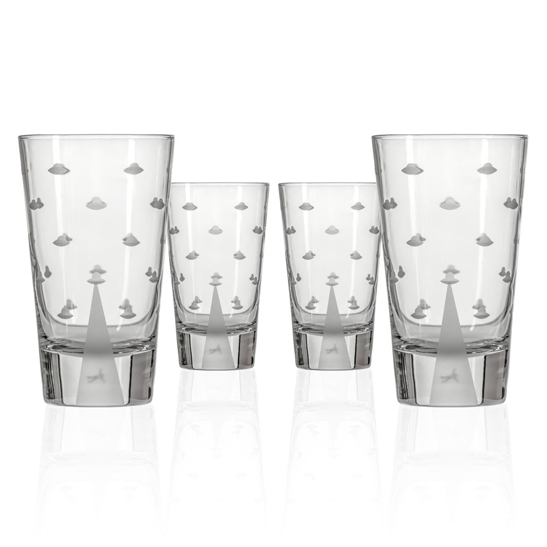 Mothership 15oz Insulated Highball Cocktail Glasses - 12 Pack Set for Whiskey, Iced Tea & Summer Drinks | Perfect for Home Bars, Parties & Outdoor Entertaining