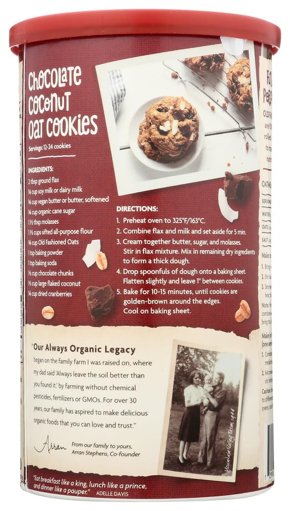Country Choice Old Fashioned Oats - 3 Pack (18 Oz Each) | Organic Rolled Oats for Healthy Breakfast, Baking & Smoothies | Quick Cooking Whole Grain Oatmeal for Energy & Weight Loss