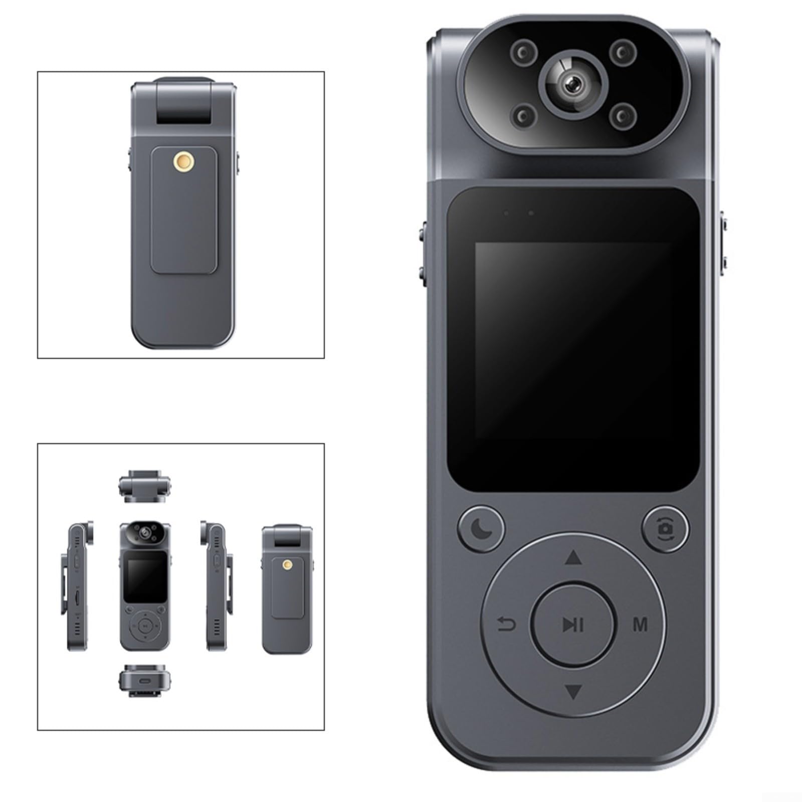 URPIZY 1080P HD Portable Action Camera - Small Wearable Body Cam for Security, Running, Biking, Outdoor Sports & Adventure (Ultra HD Waterproof) - Perfect for Police, Cyclists, Hikers & Travel Vlogging