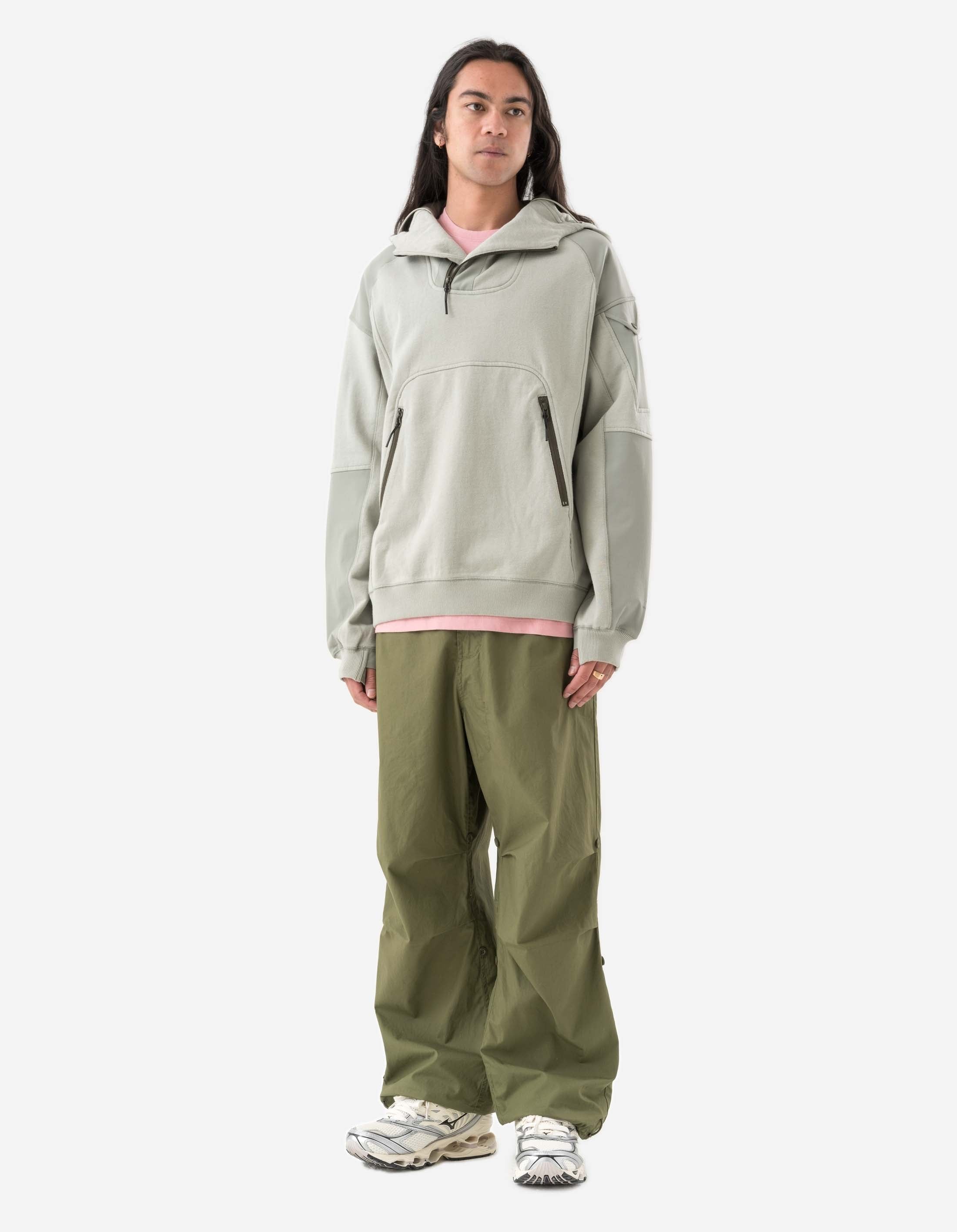 6044 Organic Cotton Articulated Hoody for Men & Women - Eco-Friendly Sage Green Pullover Hoodie for Outdoor Activities & Casual Wear