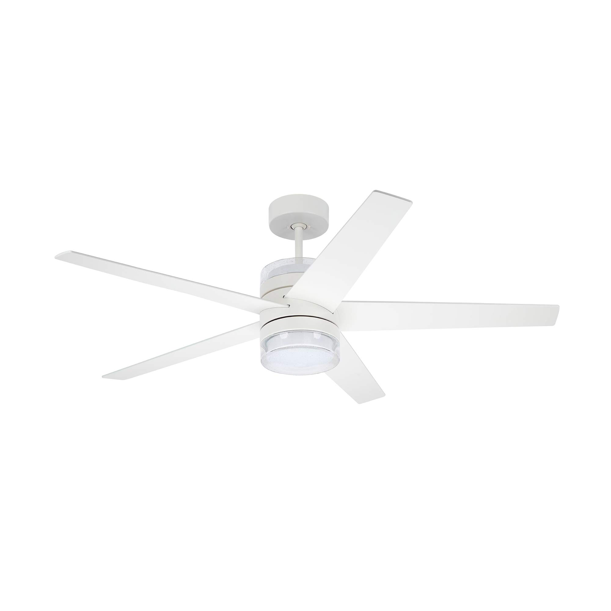 Luminance Kathy Ireland Home Lucere 52 Inch Ceiling Fan with Light, Satin White Finish - Perfect for Living Room, Bedroom, and Indoor Spaces