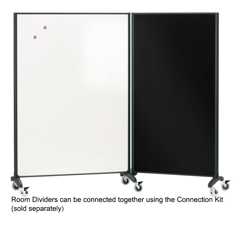 Portable White Porcelain Whiteboard & Fabric Bulletin Board Room Divider - Perfect for Office, Classroom, and Home Organization