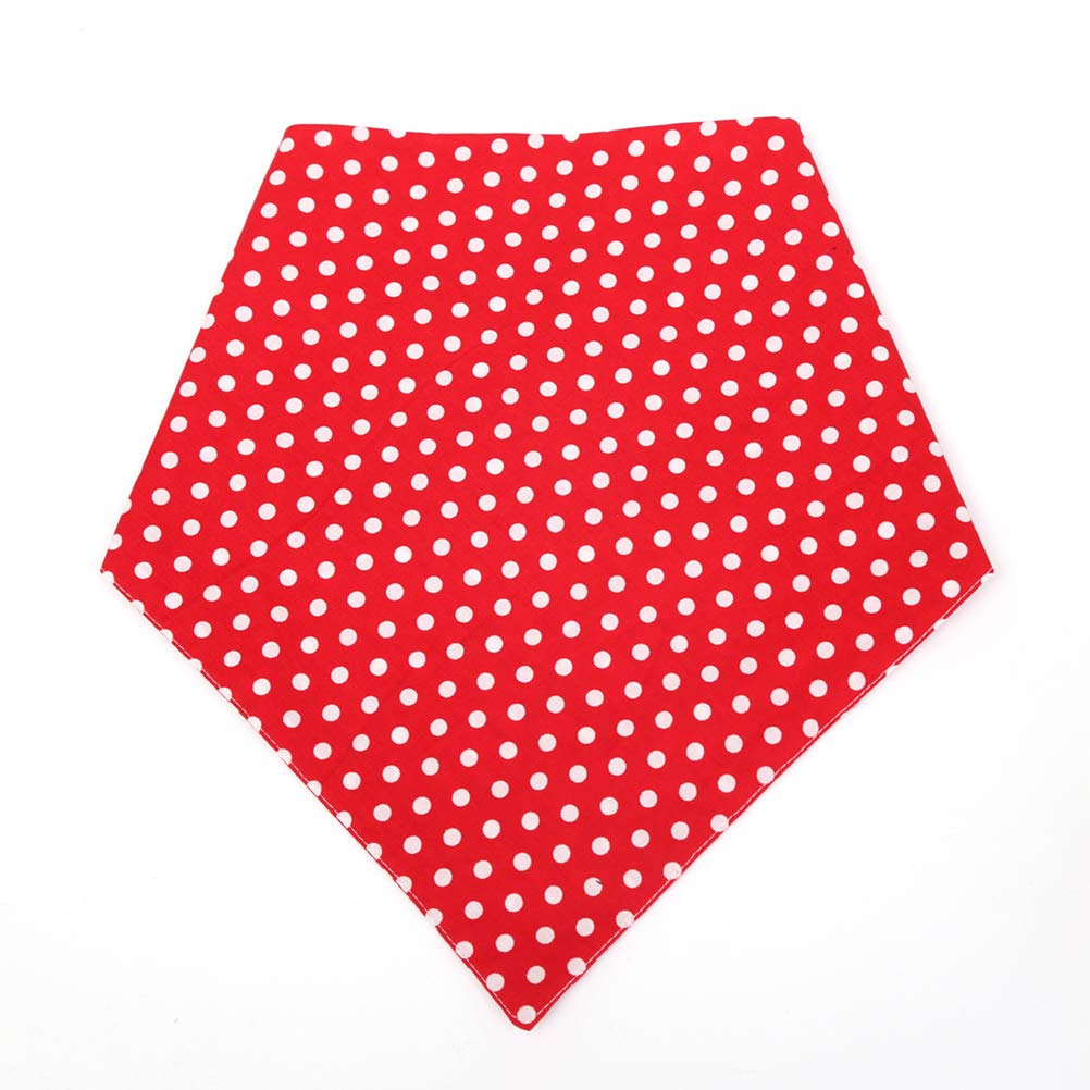 POPETPOP Reversible Dog Bandana Scarf - Pet Saliva Collar with Reflective Trim, Puppy Bib & Handkerchief in Red | Perfect for Daily Walks, Grooming, and Pet Fashion Accessories