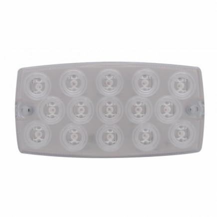 United Pacific 39374B 15-LED Rectangular Brake Tail Turn Signal Light - Red LED with Clear Lens for Trucks, Trailers & RVs - Durable Replacement Light for Enhanced Road Safety