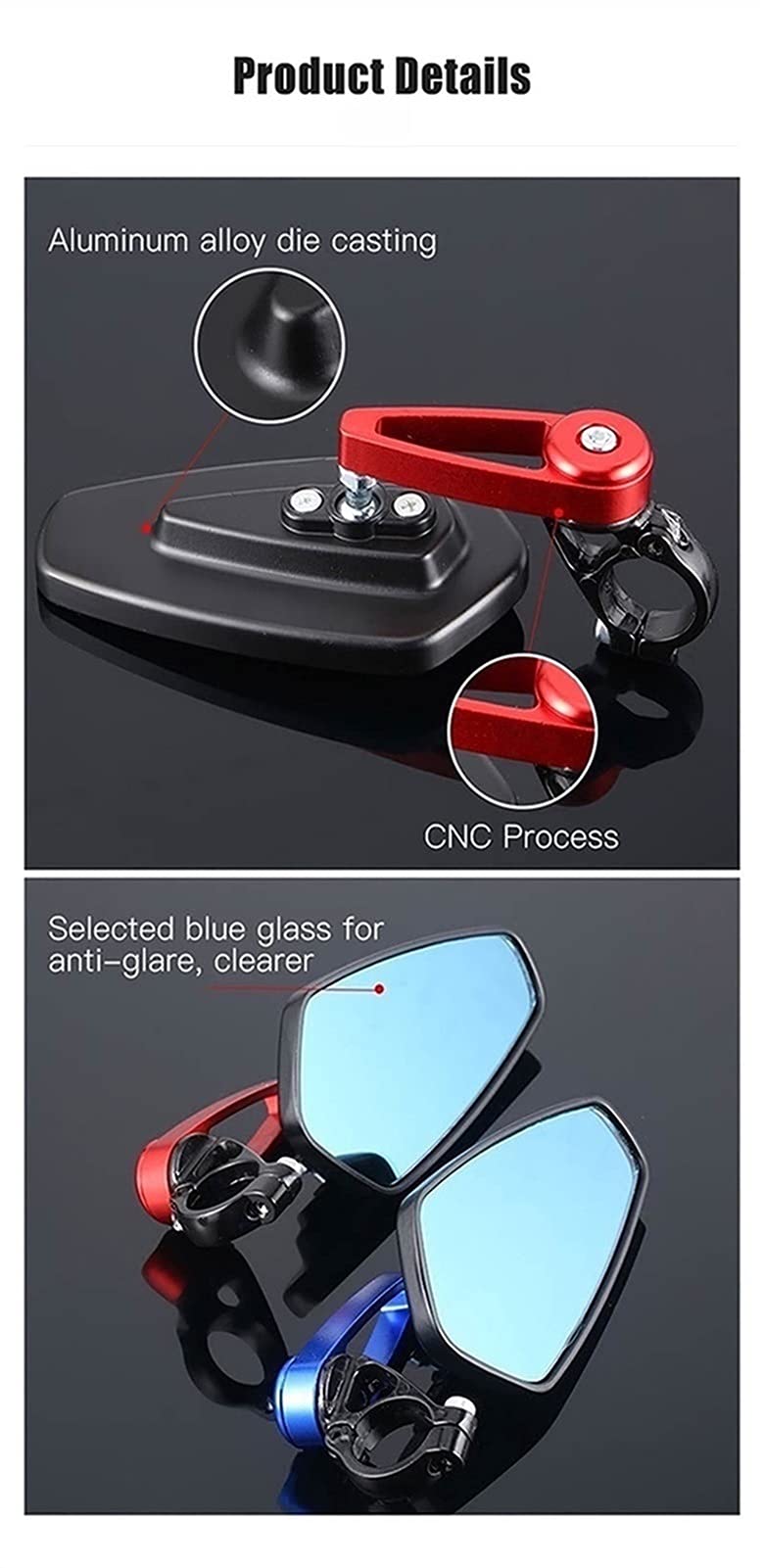 Universal Motorcycle Bar End Mirrors - Adjustable Rearview Side Mirrors for Honda Ruckus, Zoomer, NC750X, CBF600, NSR, CB500F, X-ADV, CBR600F4I - Perfect for City Commuting and Highway Riding