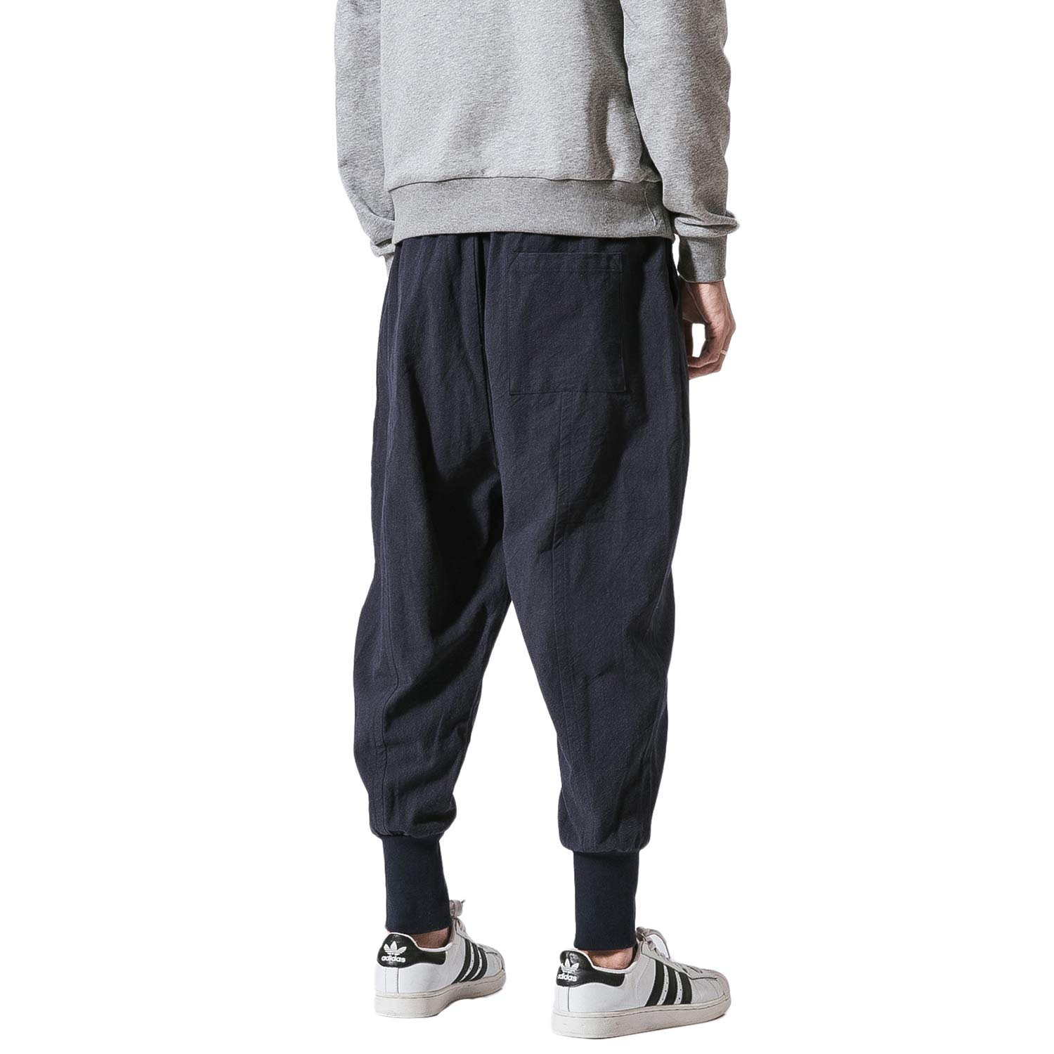 PRIJOUHE Men's Slim Fit Joggers - Low Crotch Sweatpants for Hip Hop & Casual Wear | Comfortable Harem Pants for Running, Gym, Lounge & Street Style