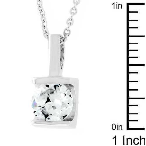 8mm Genuine Zircon Pendant Necklace - Elegant Cubic Zirconia Jewelry for Women, Perfect for Parties, Weddings & Everyday Wear