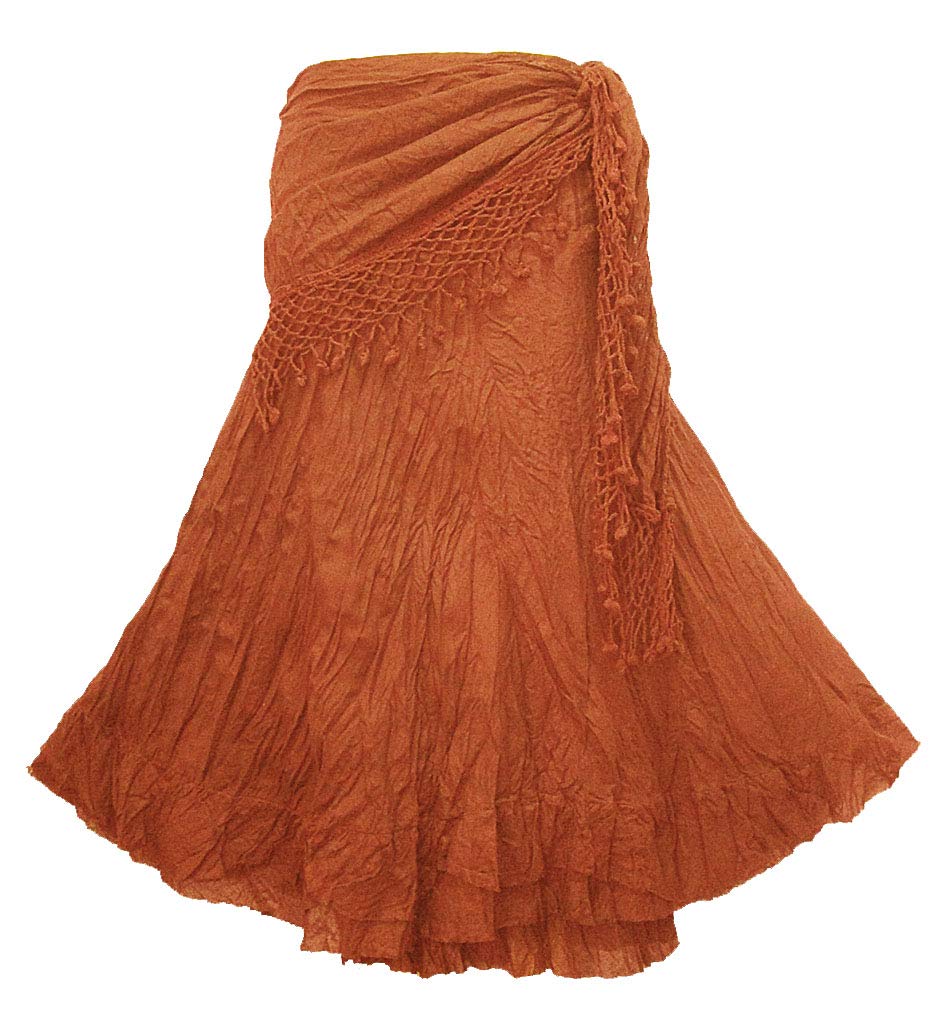 Coconutwoww Women's Boho Crochet Tie Waist Cotton Midi Skirt - Perfect for Beach Vacation, Summer Outfits & Boho Fashion Style