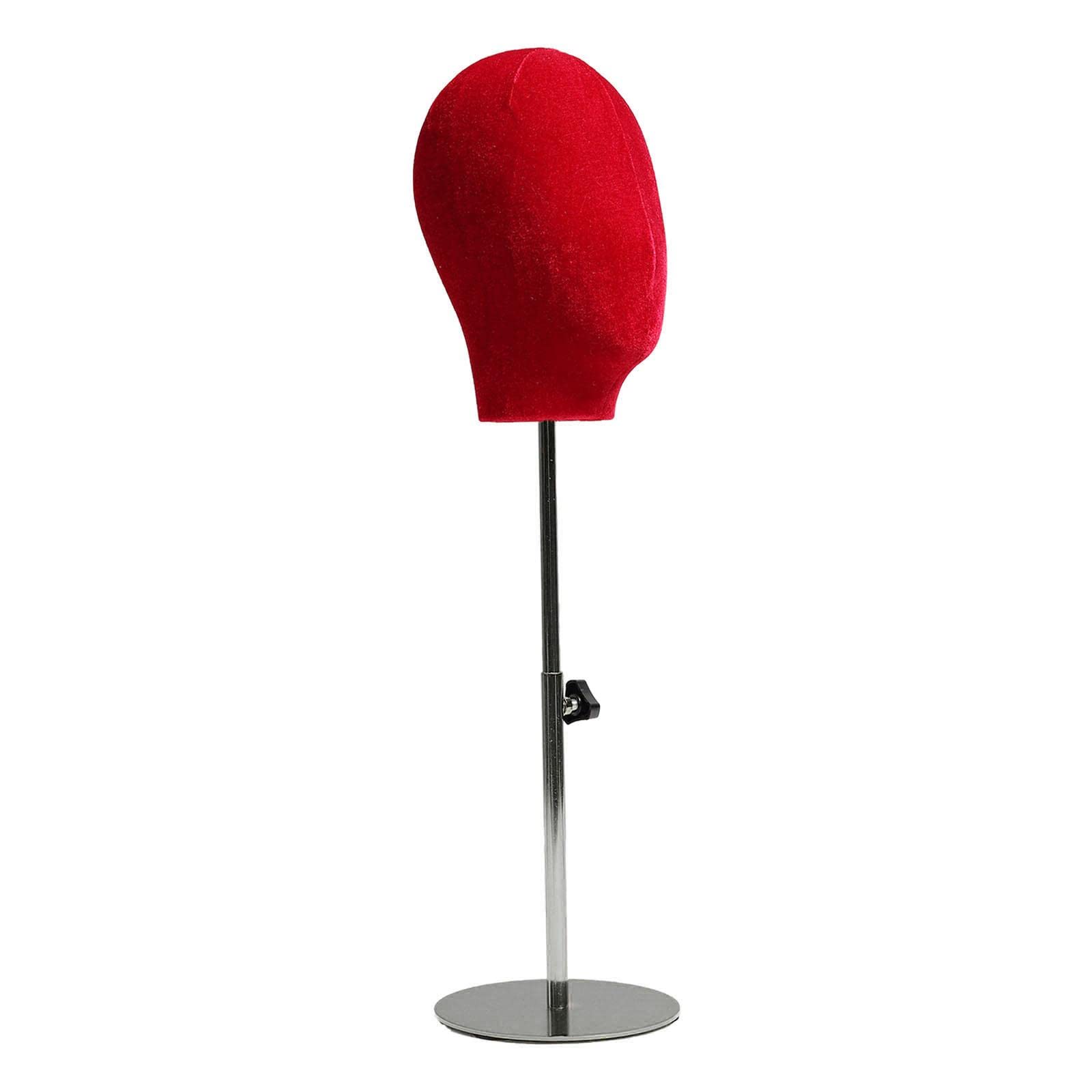 Professional Stainless Steel Wig Display Head - Durable Detachable Mannequin Head for Wigs, Hats & Headsets - Red Flannelette Cover - Perfect for Salon, Retail Stores & Home Wig Styling