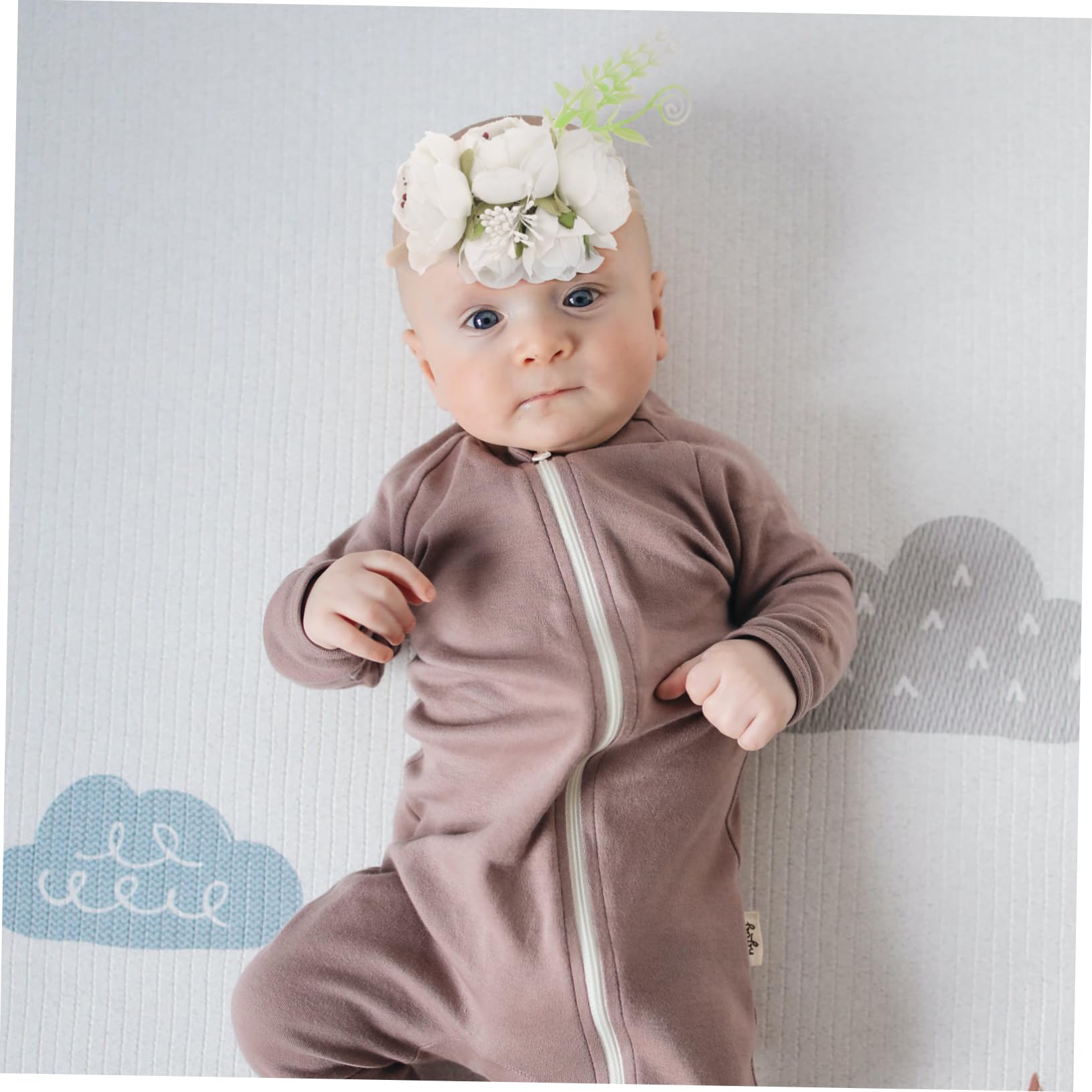 WESIEVYA Floral Baby Headband - Elastic Hairbands for Boys & Girls - Perfect for Baby Showers, Birthday Parties & Photo Shoots
