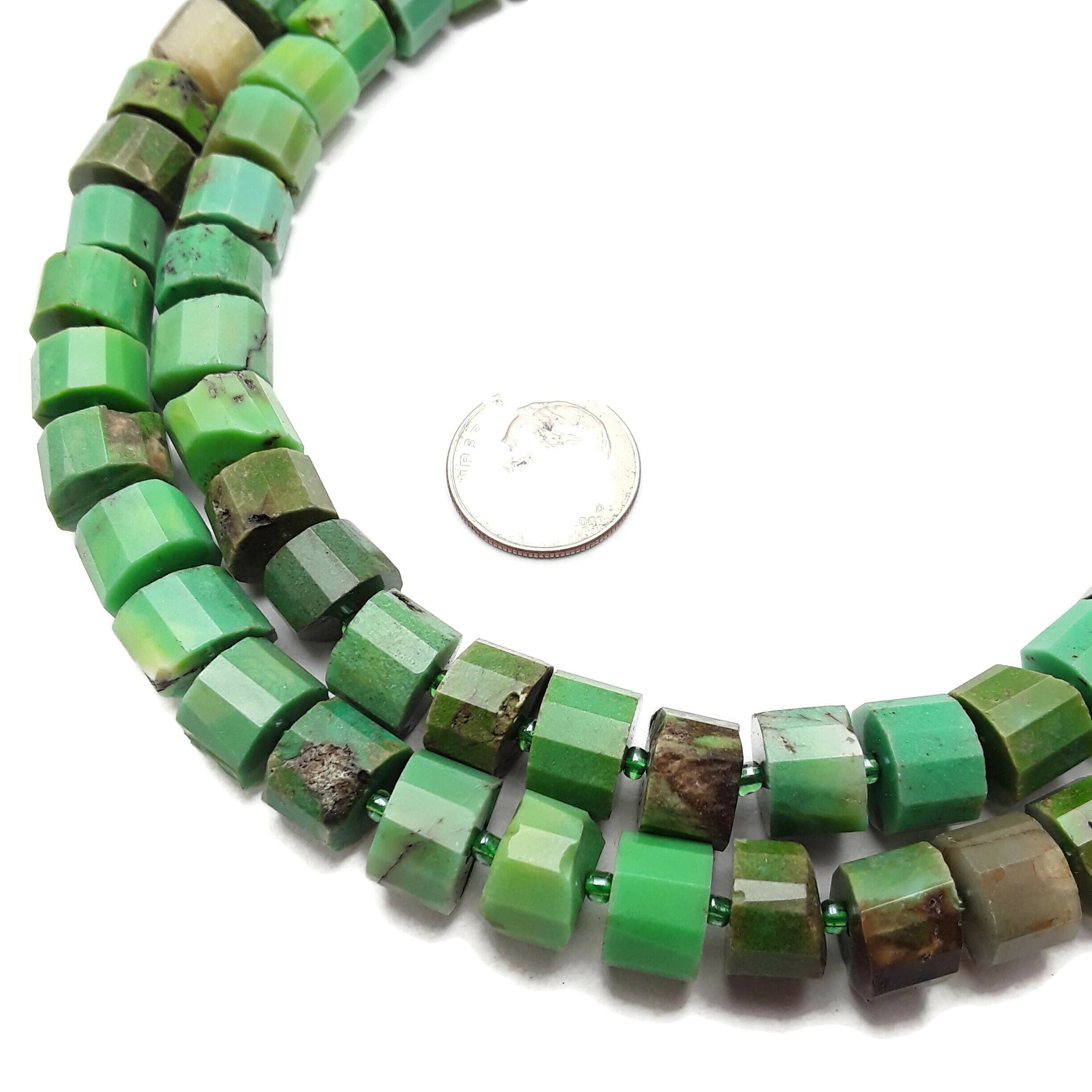 Natural Chrysoprase Faceted Rondelle Beads - 7x9mm Wheel Discs (15.5 Inch Strand) for Jewelry Making, DIY Bracelets & Necklaces - Perfect for Beading, Craft Projects & Gemstone Collections
