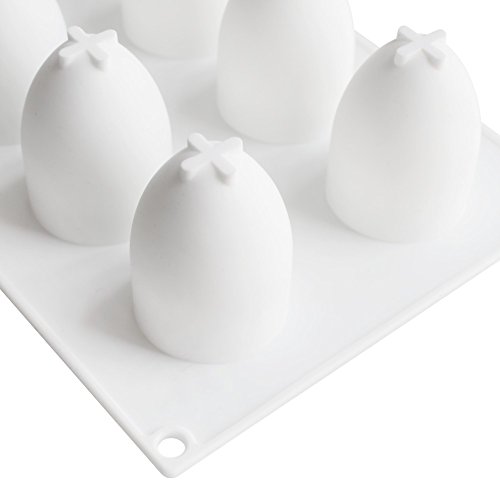 Premium 3D Easter Egg Silicone Mold - 8-Cavity Food Grade Baking Mold for Mousse Cake, Chocolate, Truffle, Pudding, Jelly, Cheesecake, Candy & DIY Soap/Candle Making (10