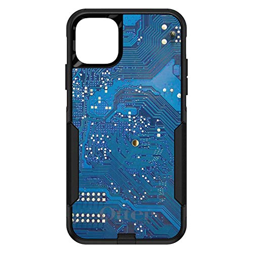 Blue Circuit Board Image On Black Case