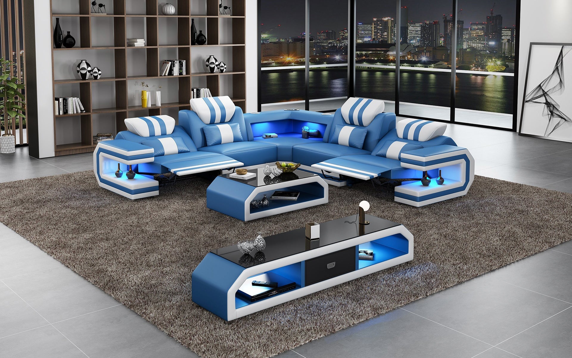 Blue & White