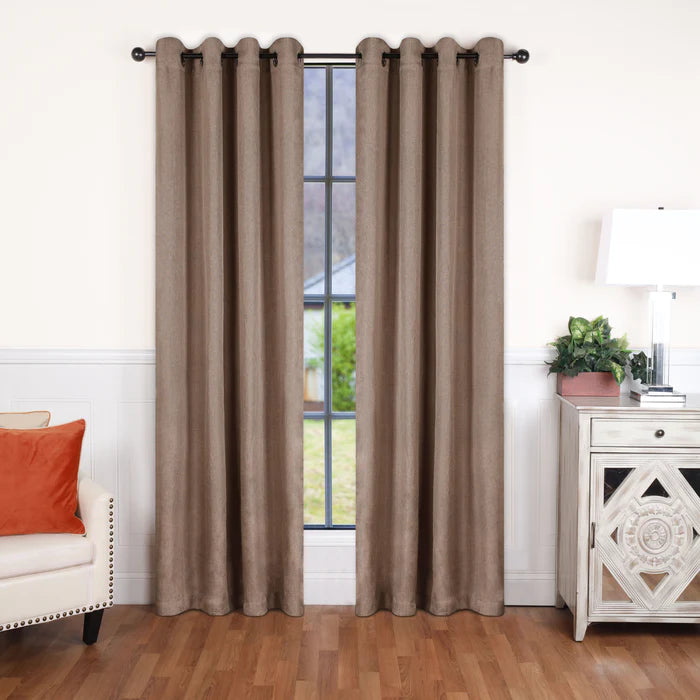Blackout Curtains for Bedroom - 100% Linen Washable Room Darkening Curtains Set of 2 Panels - Perfect for Home Theater, Nursery & Light Sleepers