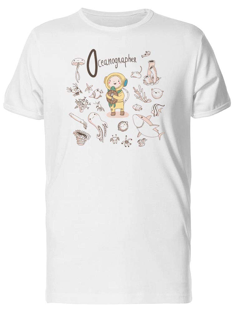 Oceanographer Doodle Equipment Graphic T-Shirt for Men - Casual Wear, Science Enthusiast Gift, Outdoor Activities