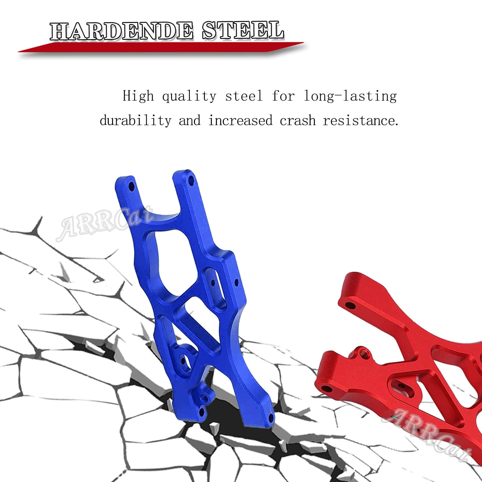 High-Quality Front & Rear Suspension A-Arms for Arrma 1/7 Mojave 6S BLX - 6pcs Aluminum Lower Upper Swing Arm Set (Red) - ARRCat RC Upgrade Parts for Enhanced Performance - Perfect for Off-Road Racing & Bashing