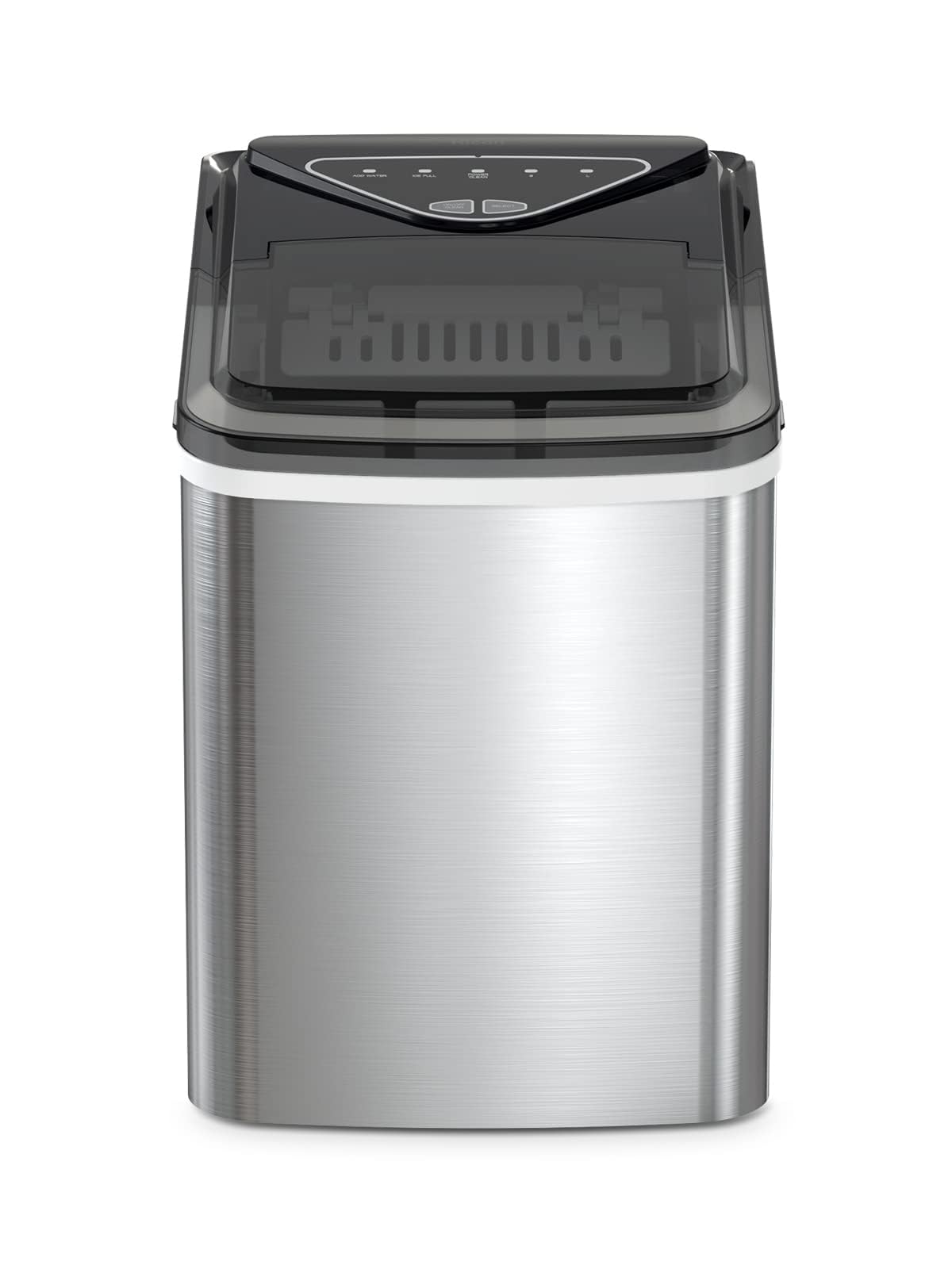 Portable Countertop Ice Maker Machine - 9 Ice Cubes in 6 Minutes, 26lbs/24Hrs, Self-Cleaning with 2 Bullet-Shaped Ice Sizes - Perfect for Home Kitchen, Office, Bar, Parties & Outdoor Gatherings