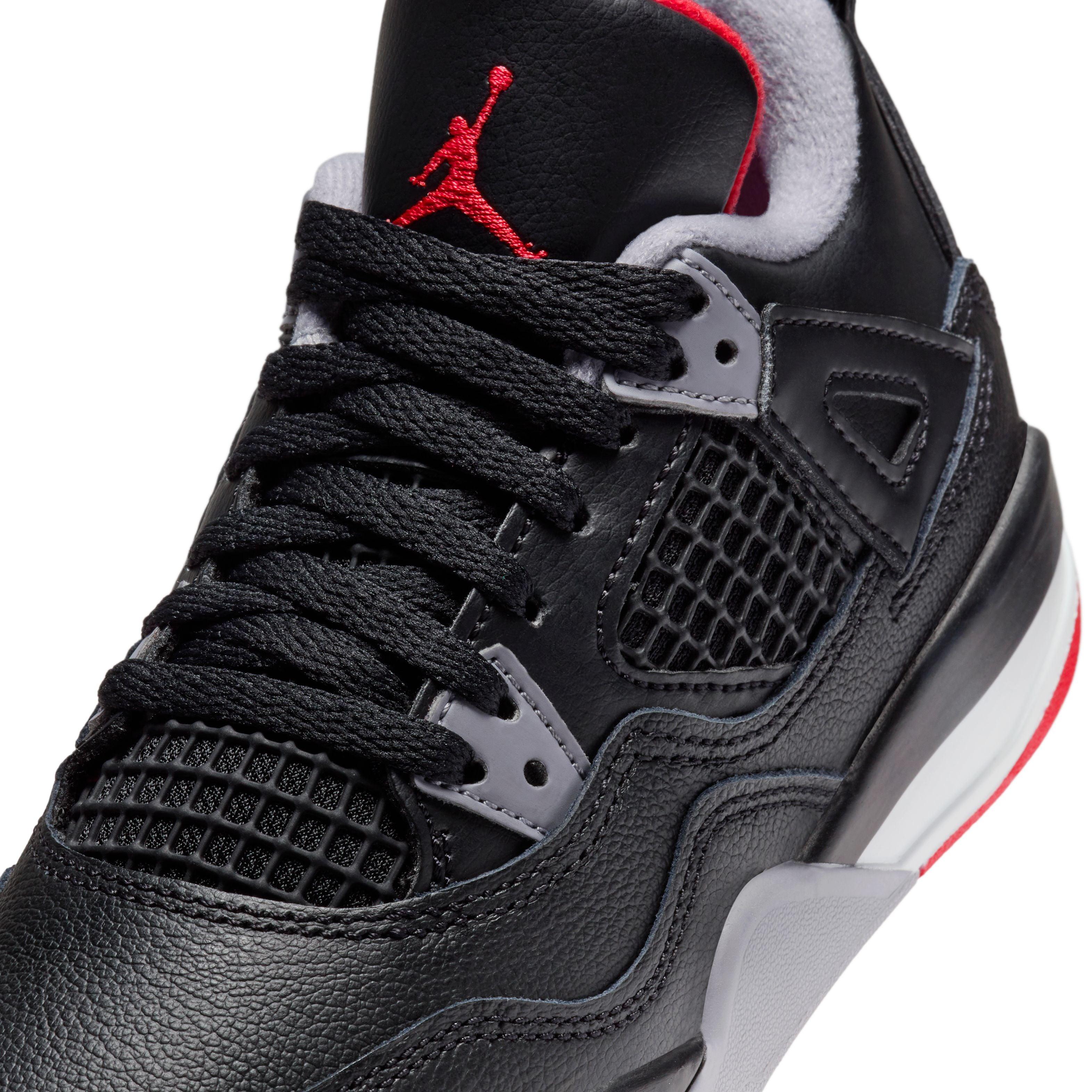 Kids Air Jordan 4 Retro 'Bred Reimagined' Basketball Shoes - Boys' & Girls' Sneakers for Sports, Casual Wear & Street Fashion