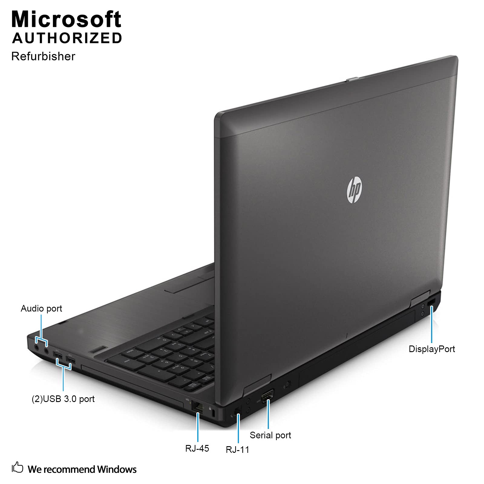 HP ProBook 6570b Business Laptop - Intel Core i5-3320M 2.5GHz, 8GB RAM, 128GB SSD, DVD-RW, Windows 10 Pro (Renewed) - Perfect for Office Work, Remote Jobs & Business Travel