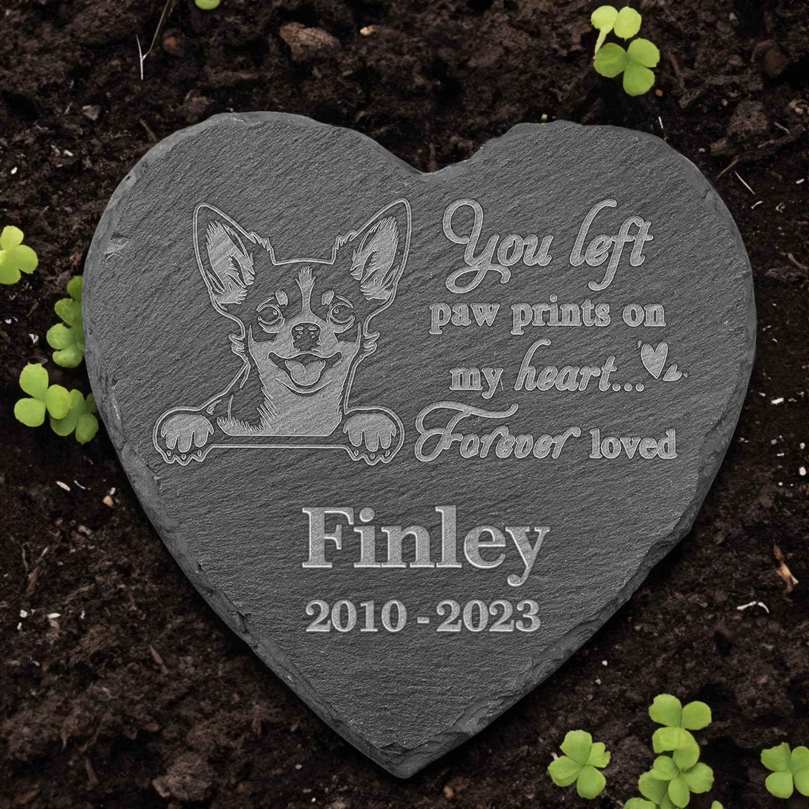Personalized Chihuahua Memorial Stone - Handcrafted Pet Grave Marker & Loss Gift for Dog Lovers | Heartfelt Tribute for Beloved Chihuahua | Perfect for Pet Cemeteries, Backyard Memorials & Healing After Loss