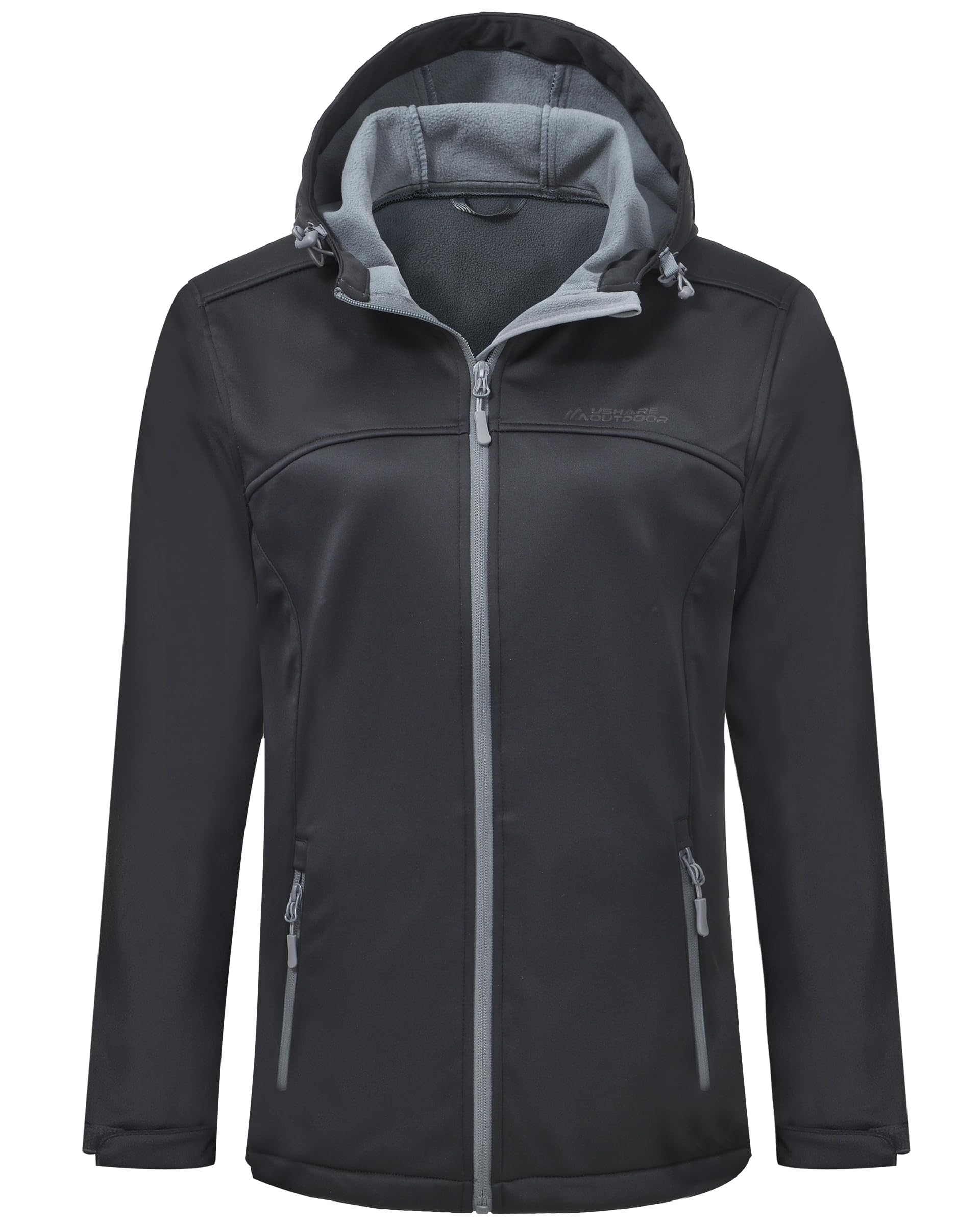 Women's Softshell Jacket - Fleece Lined Lightweight Waterproof Hooded Coat for Outdoor Hiking, Running & Winter Activities | Windproof & Breathable