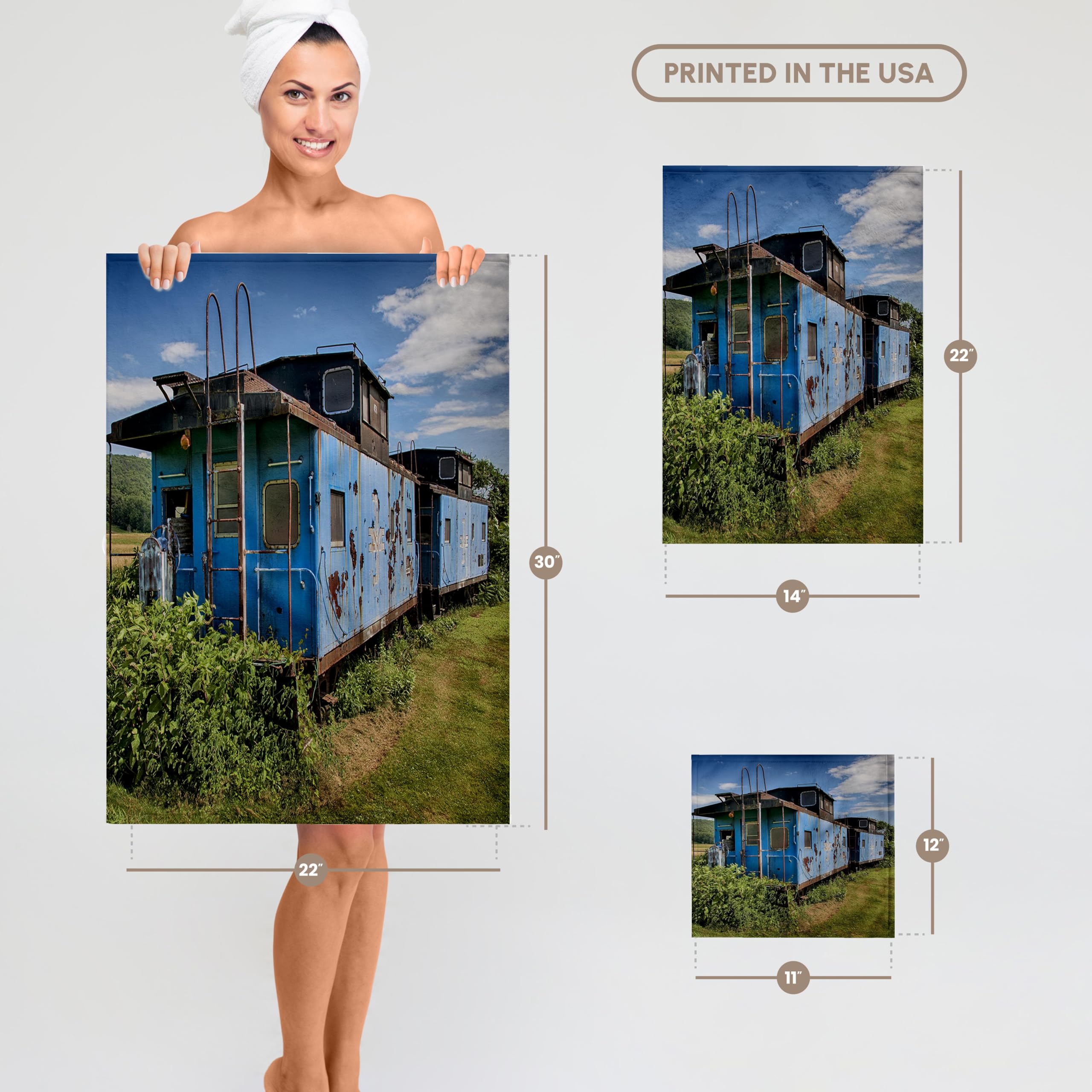 3D Rose Train 2 Cars Towel - 15