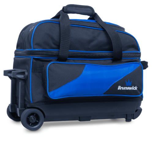 Brunswick Zone Double Roller Blue Bowling Bag - Durable & Spacious for Bowling Balls & Accessories - Perfect for League Play & Tournaments