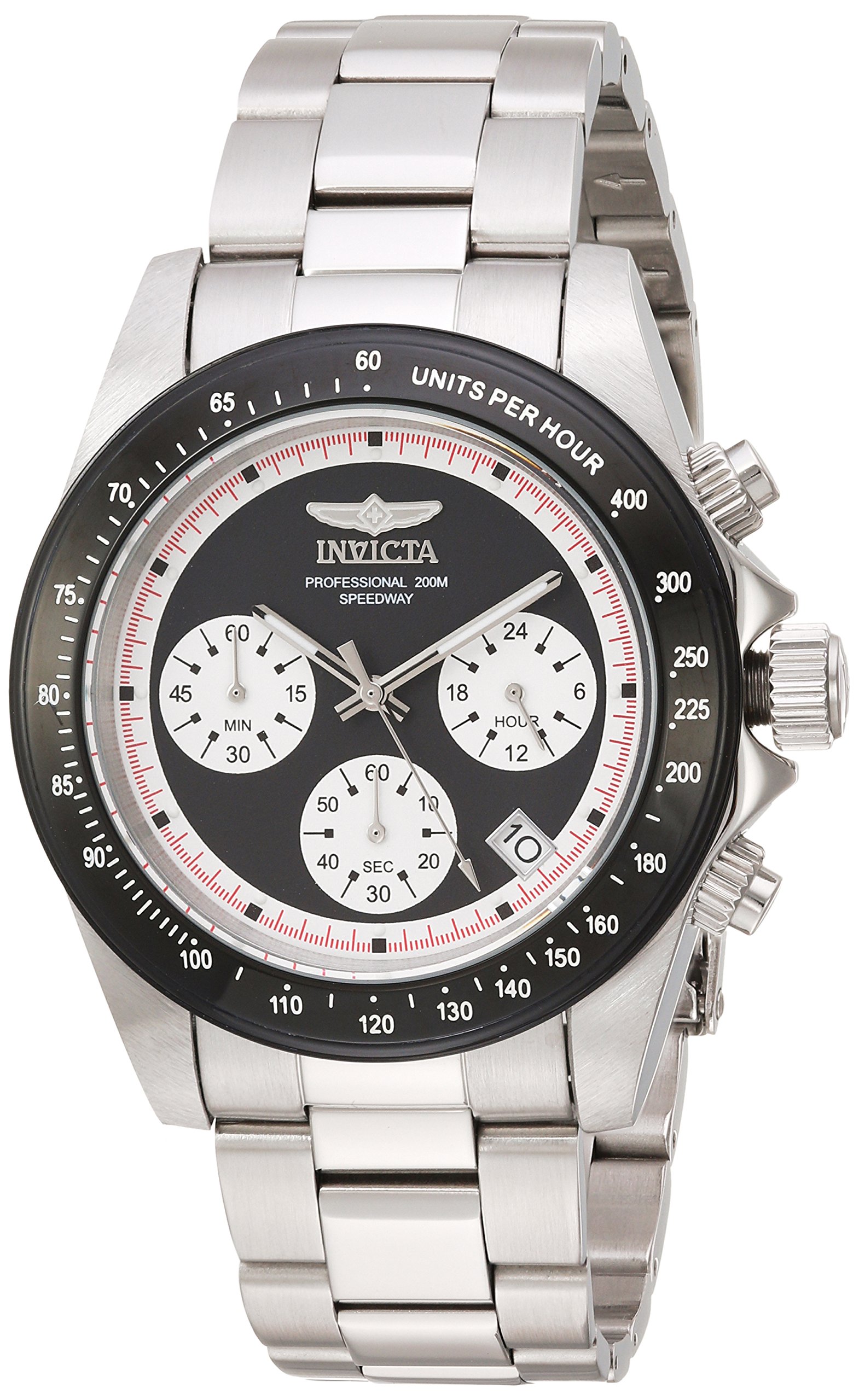 Invicta Men's 23120 Speedway Chronograph Silver-Tone Stainless Steel Watch with Quartz Movement - Perfect for Business, Casual Wear & Sports Activities