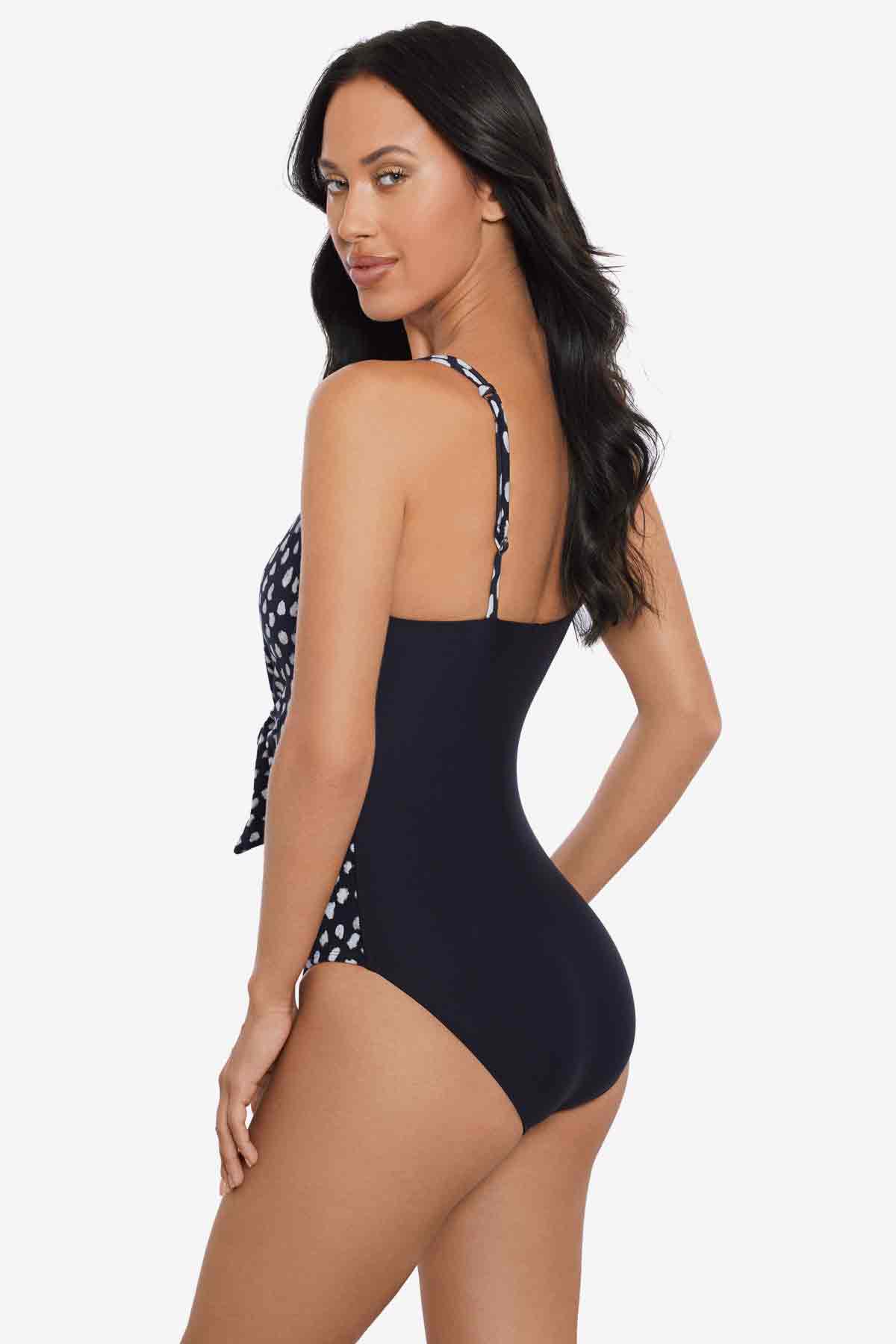 Premium Saki One Piece Swimsuit in Pebble Print - Perfect for Beach Vacations, Pool Parties & Summer Getaways