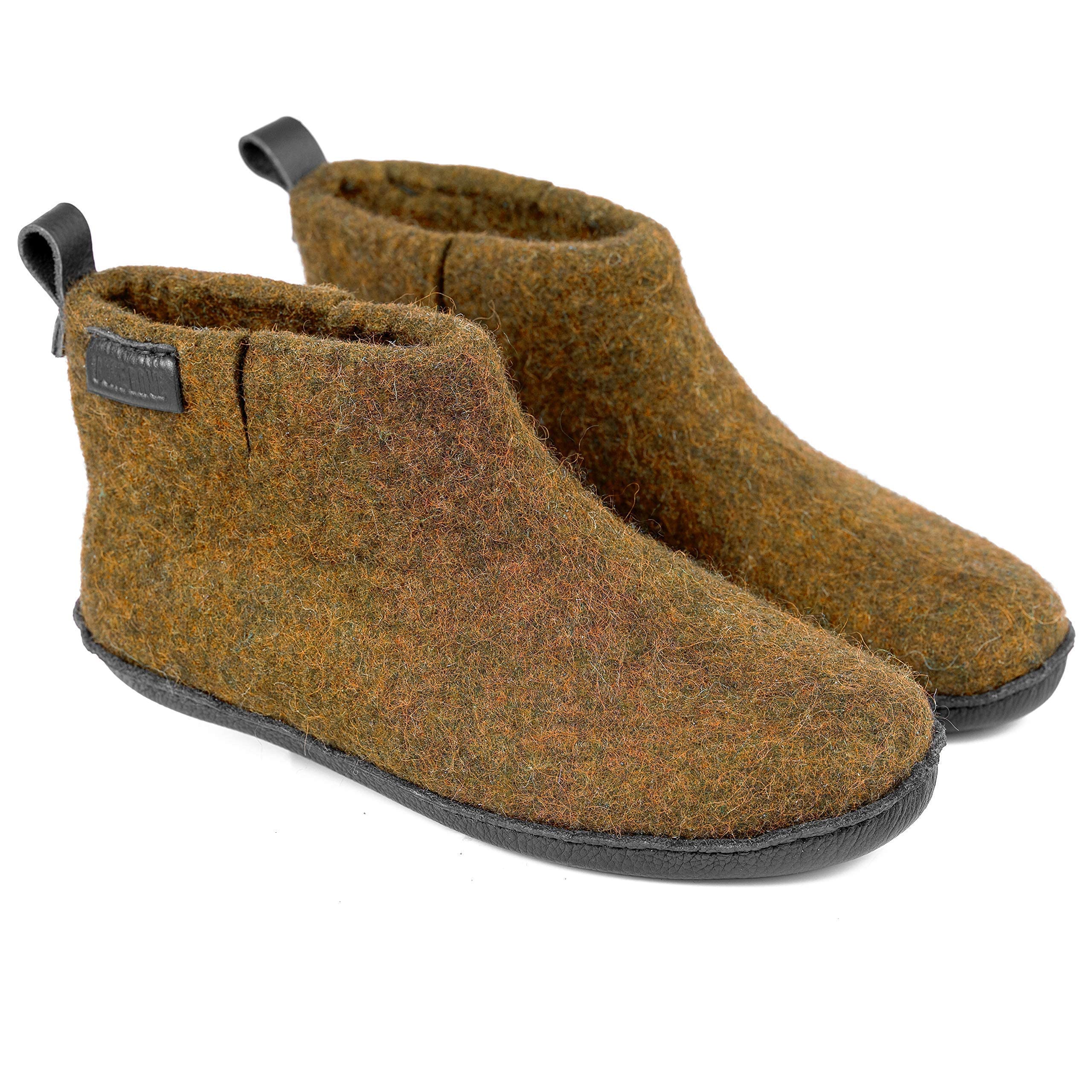 Classic Felted Wool Ankle Boots Slippers for Men - Cozy Winter Indoor/Outdoor House Shoes - Perfect Father's Day Gift for Dad