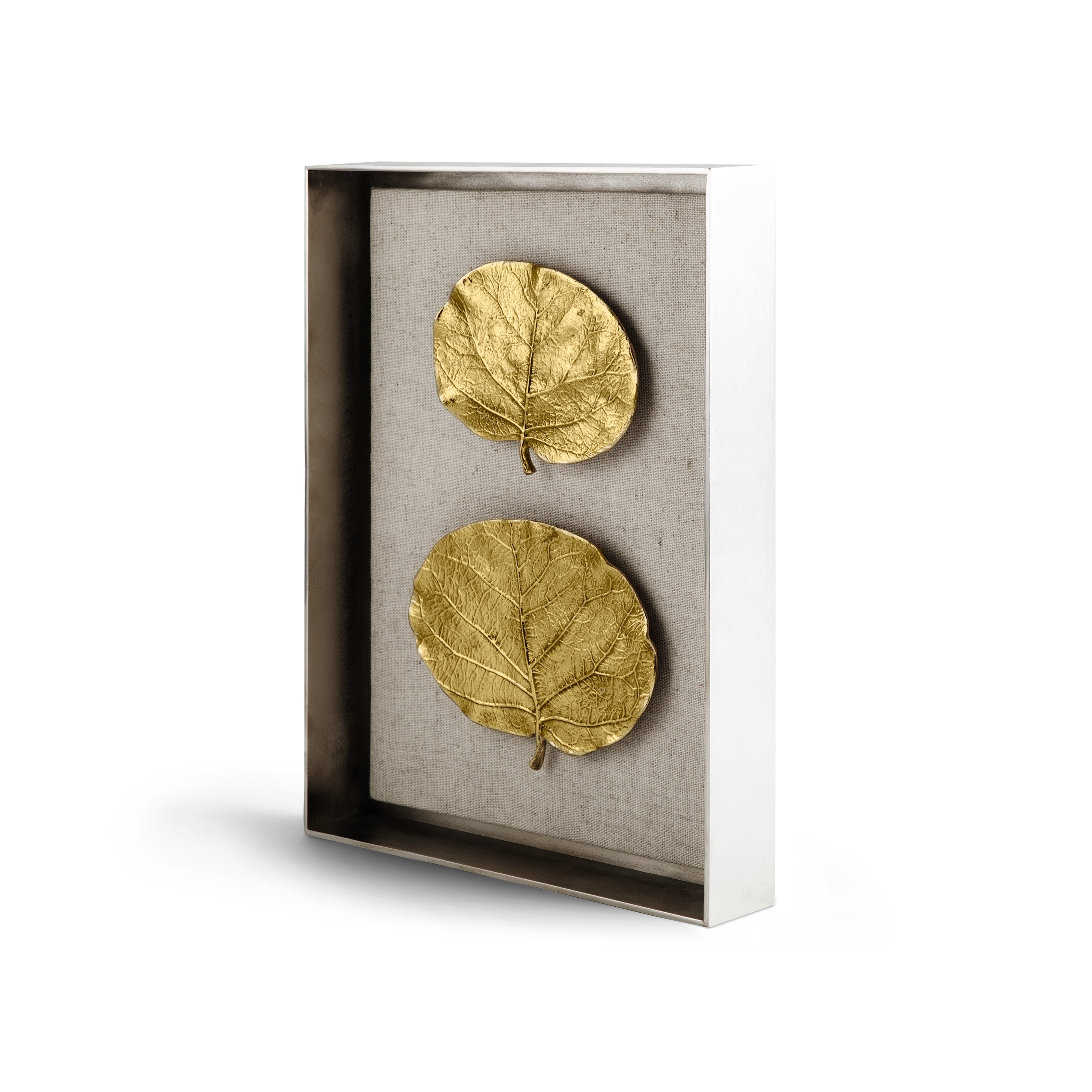 Botanical Leaf Fabric Shadow Box Wall Art - Natural Plant Decor for Home, Office & Nursery - Perfect for Living Room, Bedroom & Gift Giving