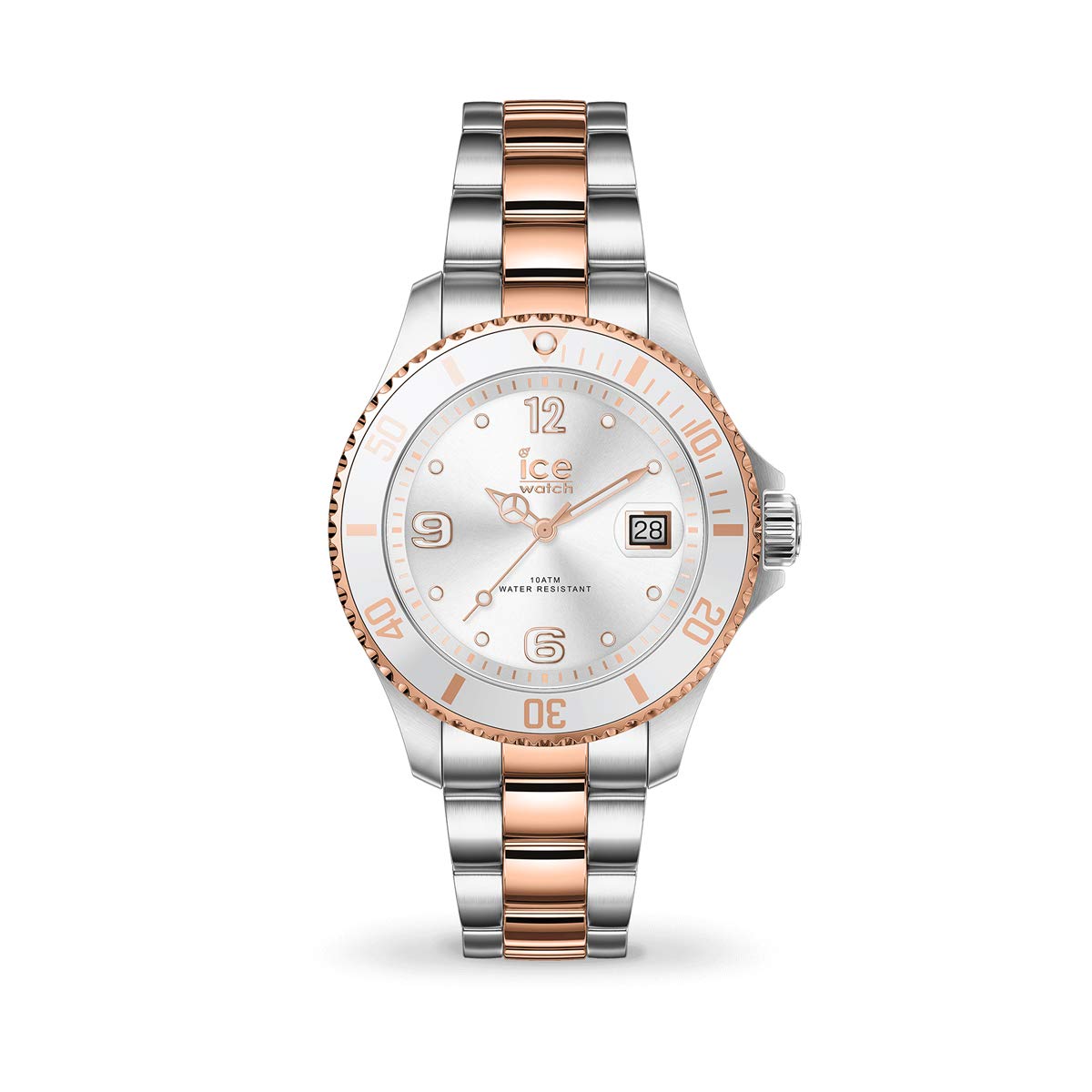 ICE-Watch Women's Stainless Steel Silver Rose Gold Wristwatch with Metal Strap - 017322 (Small) - Elegant Fashion Accessory for Everyday Wear & Special Occasions
