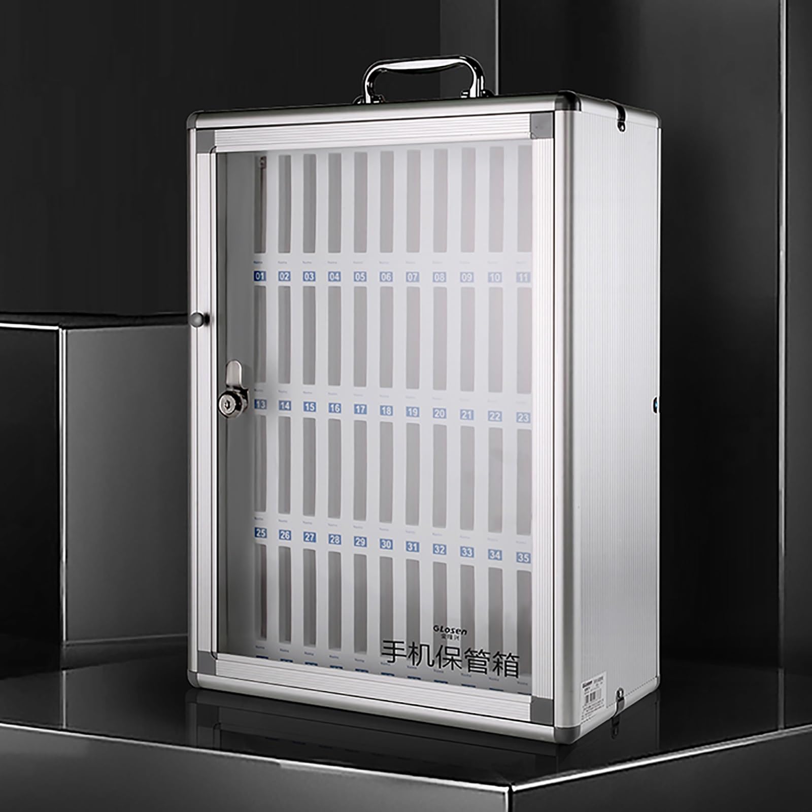 36-Slot Wall Mounted Cell Phone Storage Cabinet with Lock & Keys - Secure Phone Holder for Classroom, Office, Exam, Library & Gym - Organize & Protect Devices Safely
