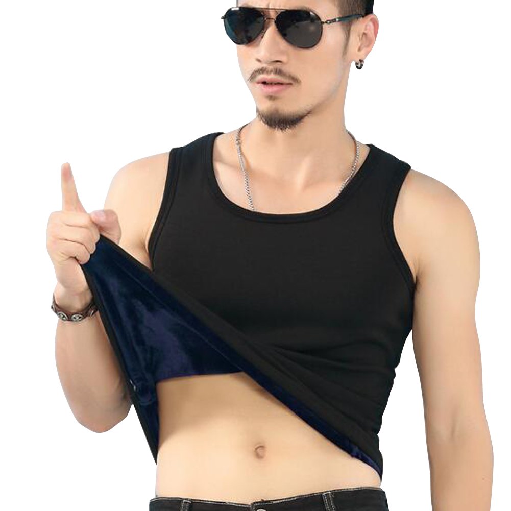 Men's Cotton Fleece Fitness Vest - Elastic Breathable Undershirt for Gym, Running & Casual Wear - Comfortable Male Tank Tops for Workouts & Daily Use