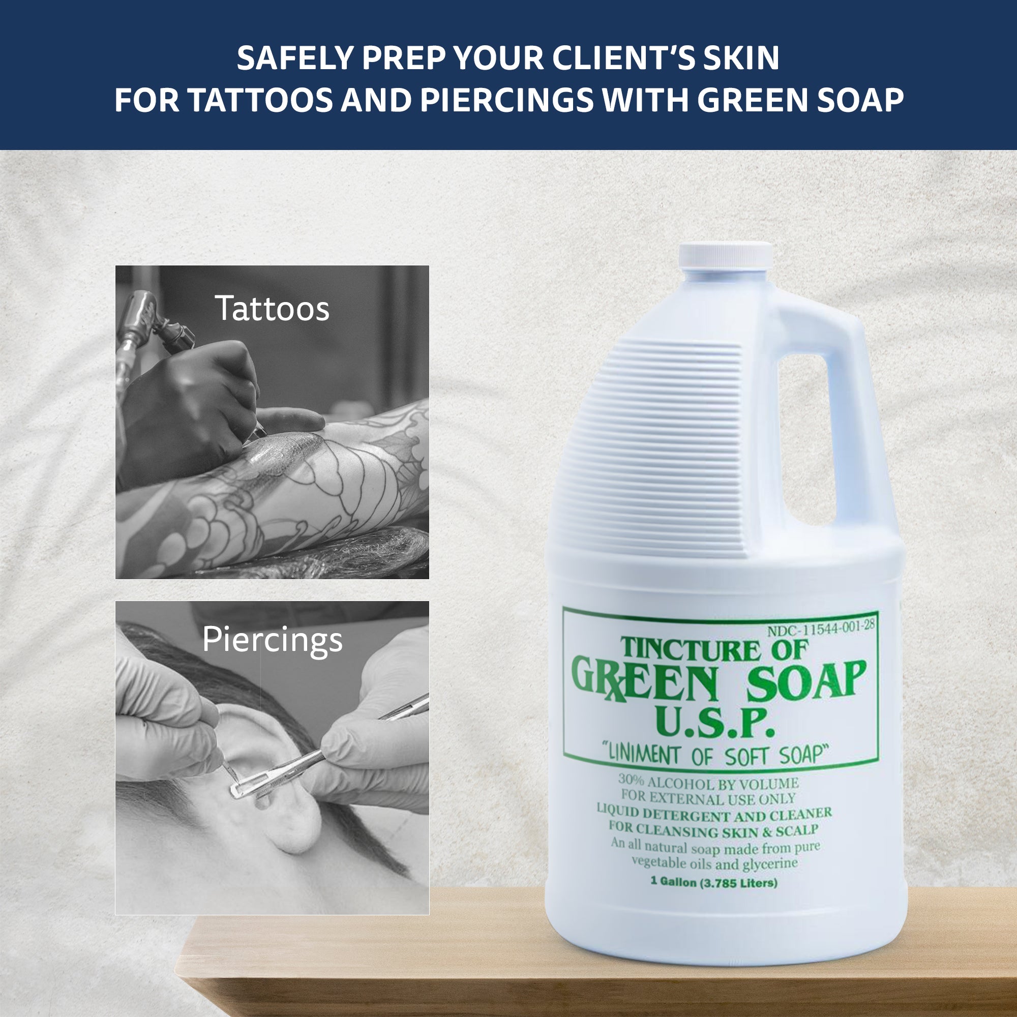 Organic Green Soap - 1 Gallon Concentrated Eco-Friendly Cleaning Solution for Kitchen, Bathroom & Outdoor Use