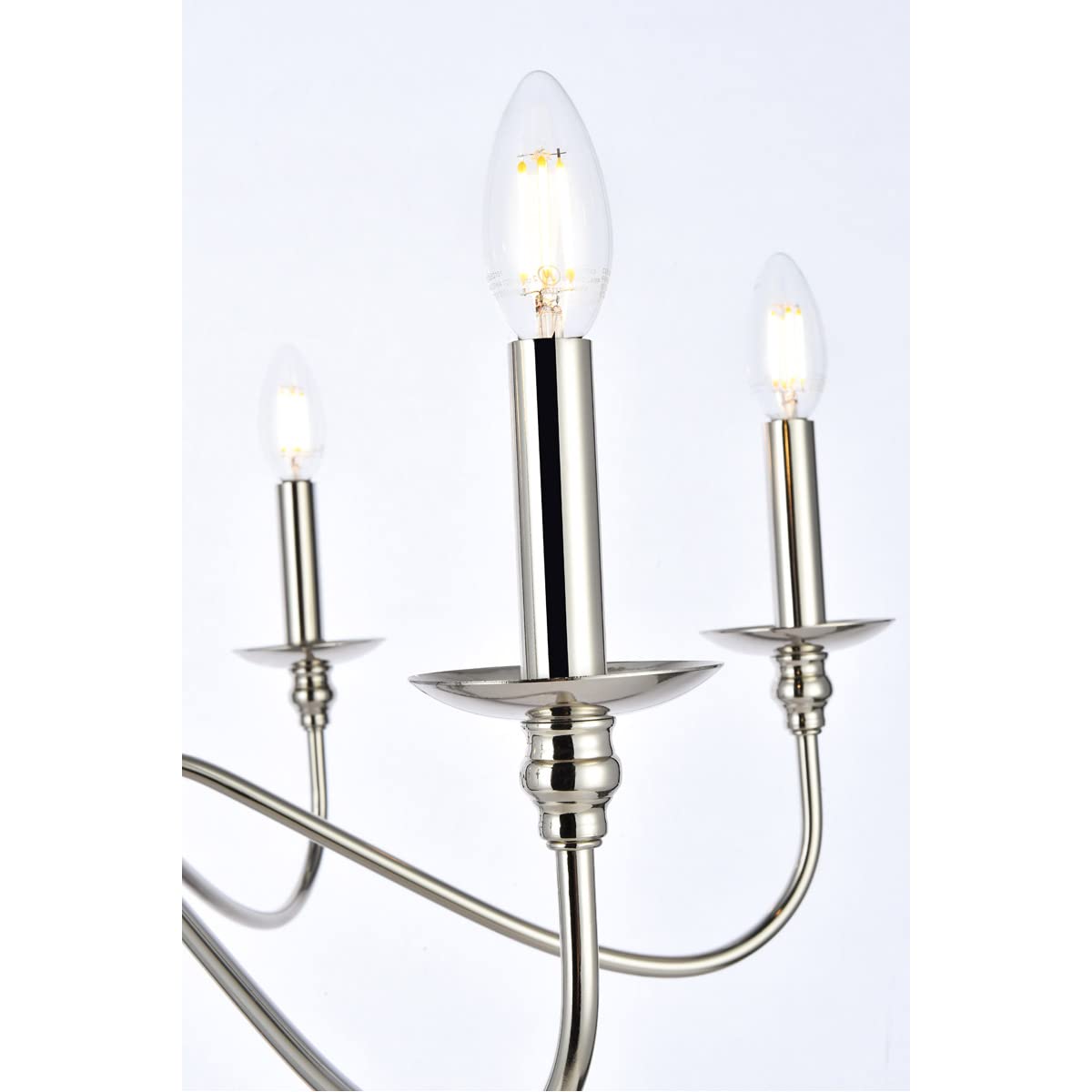Elegant Rohan Collection 6-Light Chandelier - Modern Crystal Ceiling Light Fixture for Dining Room, Living Room & Bedroom - Luxury Home Decor Lighting