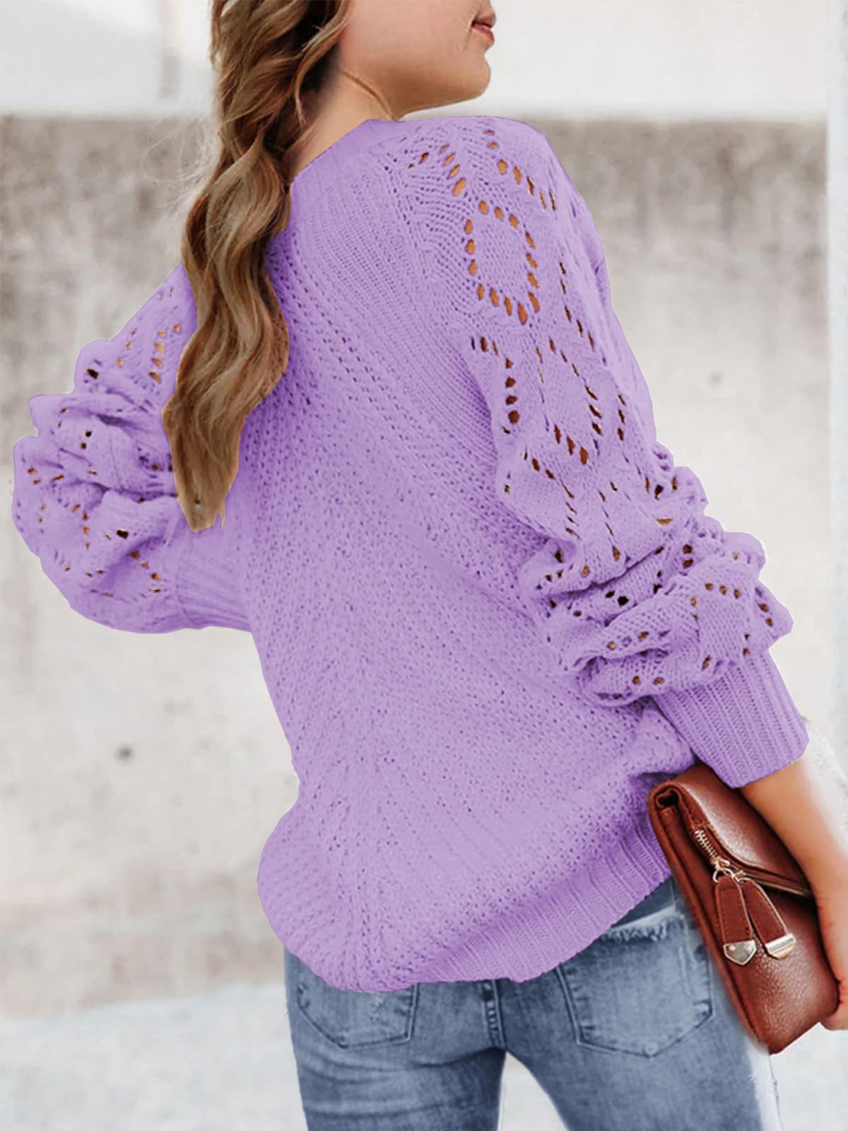 Girls Crochet Long Sleeve Crewneck Pullover Sweater | Kids Knit Jumper Top for Fall & Winter | Cozy Warm Outfit for School, Playdates & Family Gatherings