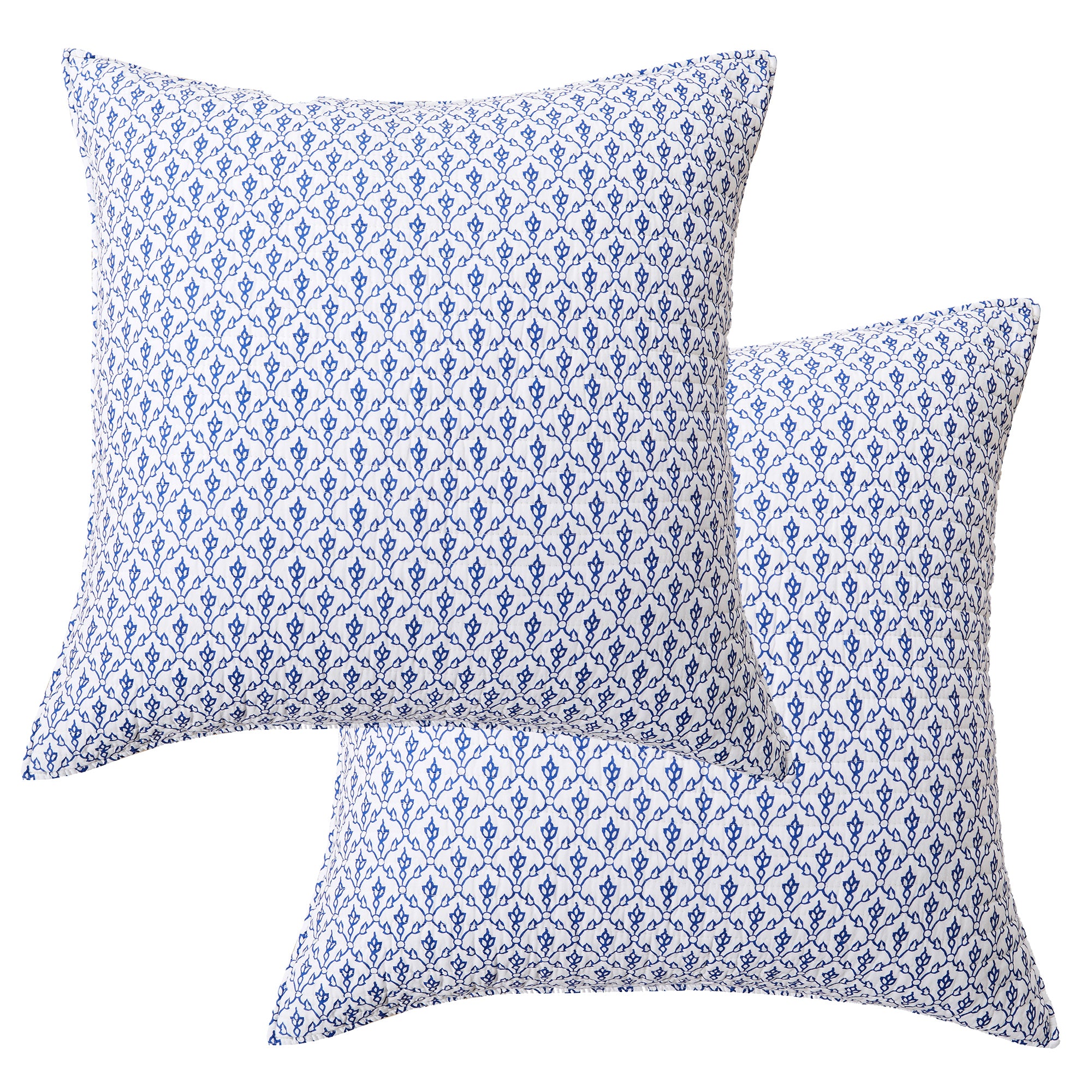 Bennett Euro Sham Pillowcase Set of 2 - Premium Cotton Decorative Pillow Covers for Bedroom & Living Room Decor