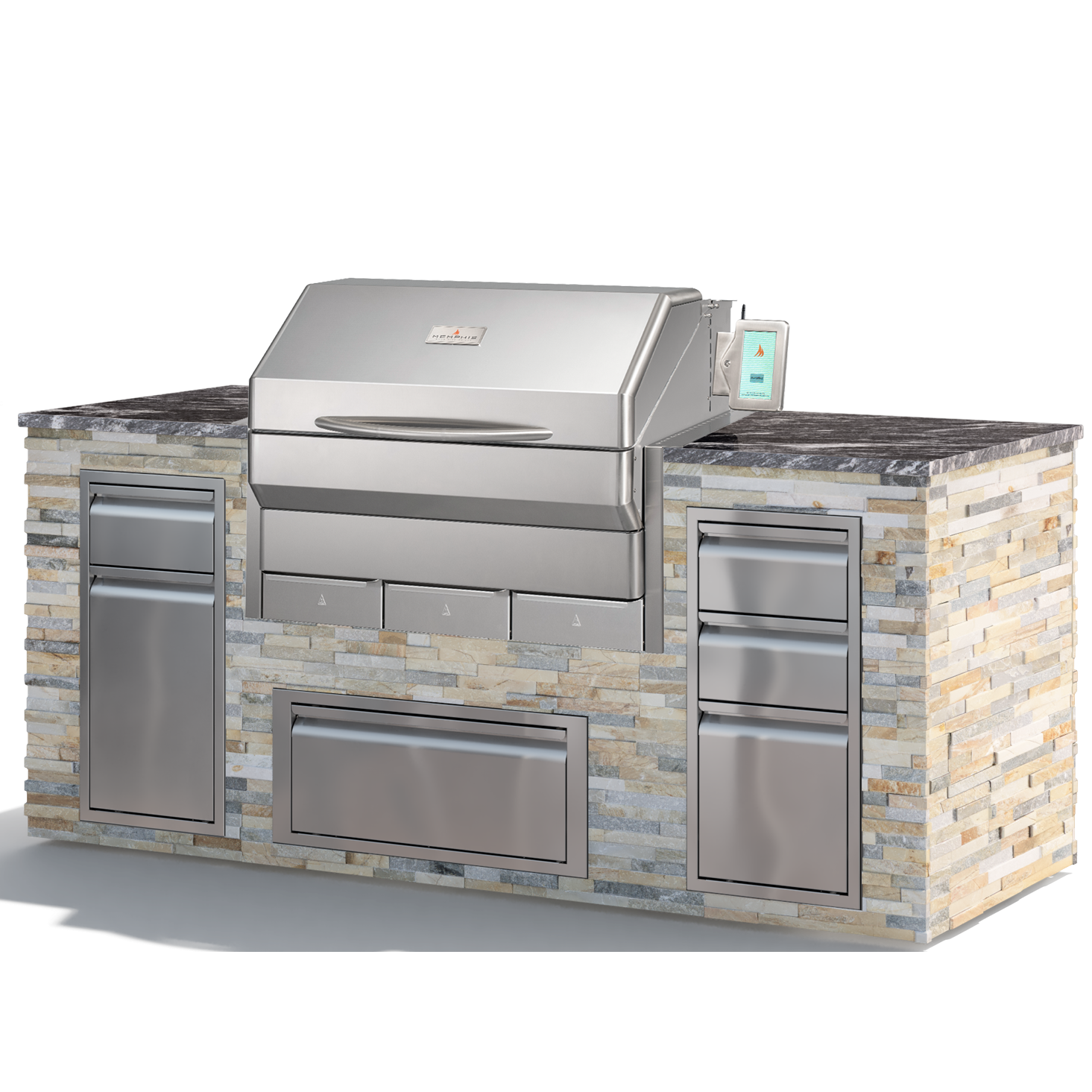 Memphis Elite 39 Built-In ITC 3 Pellet Grill - VGB0002S | Premium Outdoor BBQ Smoker for Backyard Cooking & Entertaining