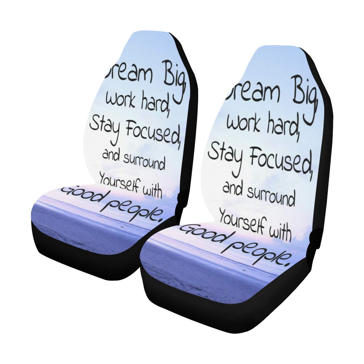 Inspirational & Motivational Quote Car Seat Covers Set of 2 - Universal Fit for Sedan, SUV, Truck - Durable Vehicle Seat Protectors for Comfort & Style - Perfect for Daily Commute, Road Trips & Gift Giving
